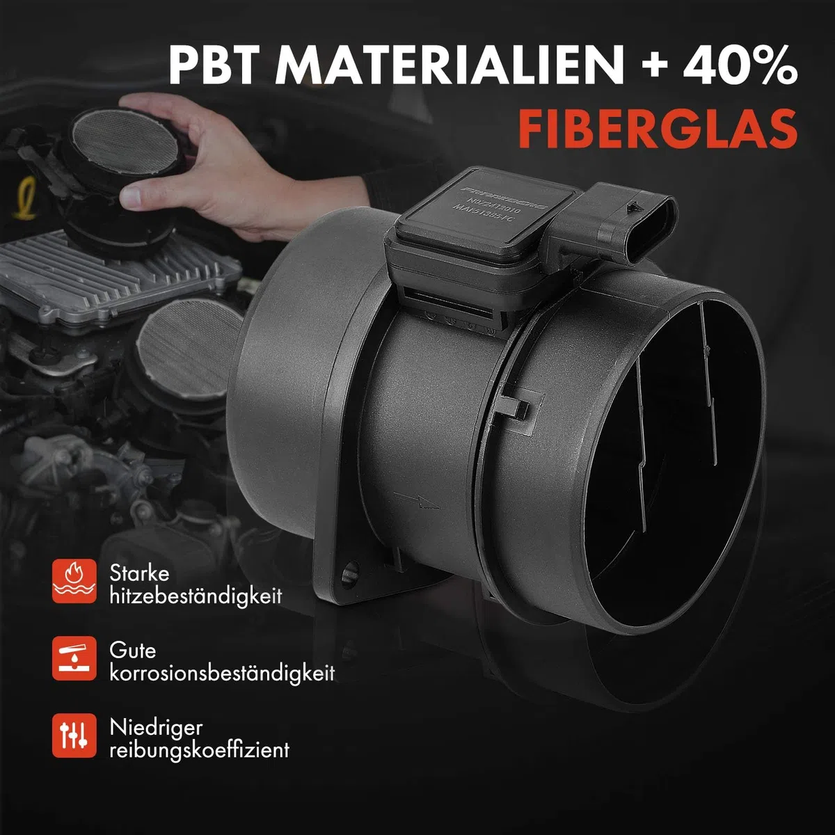 Frankberg Medidor de masa de aire 4-Polos Compatible con Clase C W204 C180-C250 Clase E W212 E200 E220 E250 Clase GLK X204 Sprinter 5-T Furgoneta B906 516 Replace# 6510900248