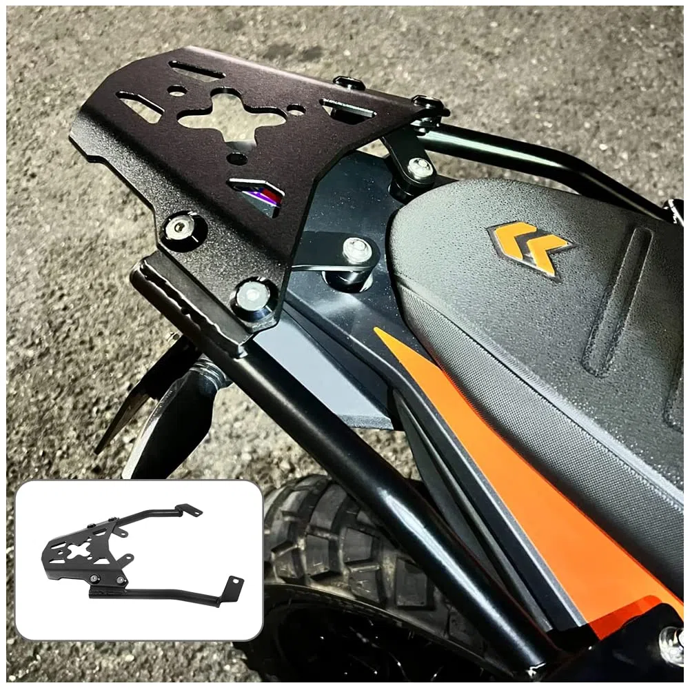 Soporte de portaequipajes Trasero de Acero para Motocicleta, Soporte de Soporte de Carga Trasera, Kit de Placa de Soporte Adaptador para 390 Adventure ADV. 390Aventure 390ADV 2020 2021 2022 2023