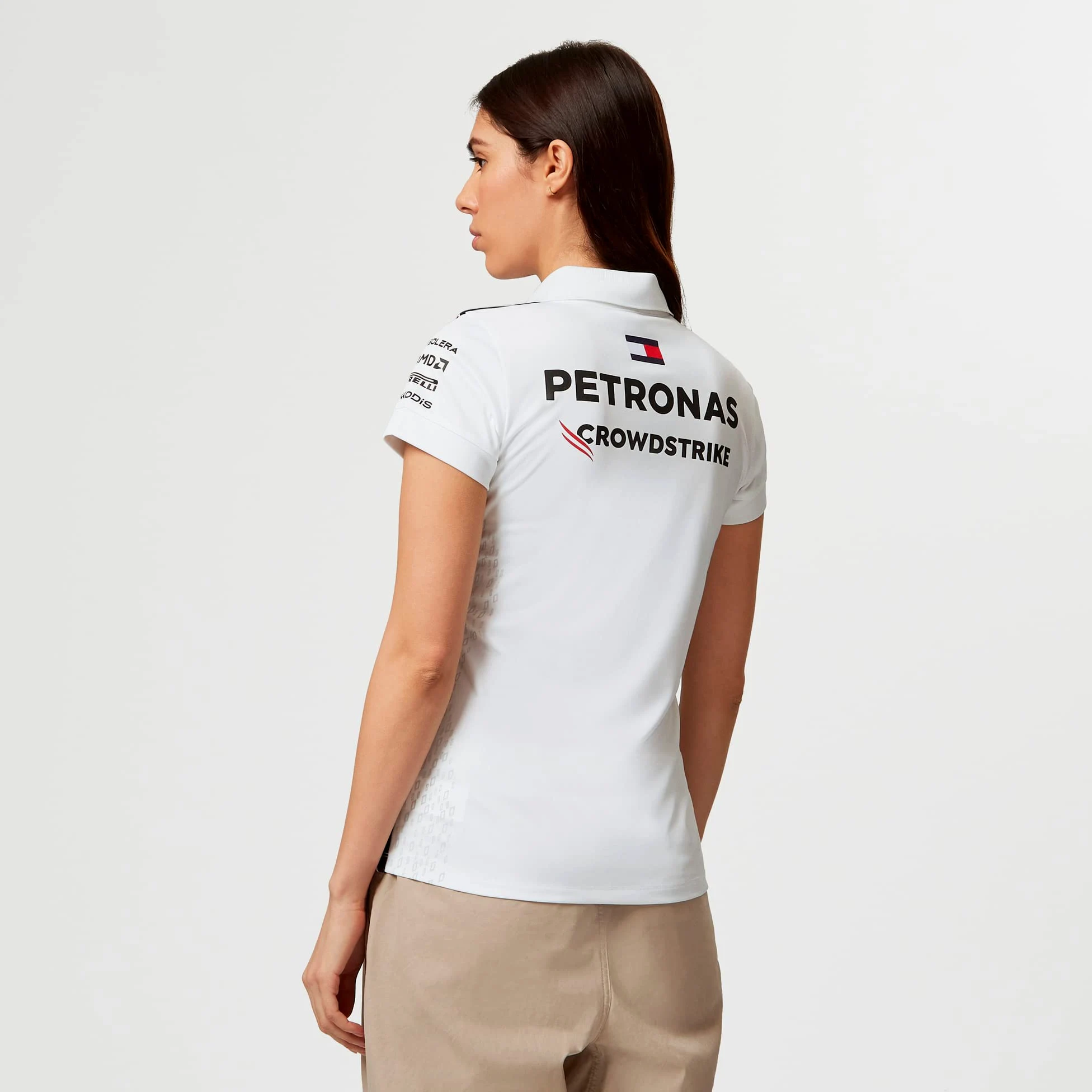 Mercedes AMG Petronas Formula One Team - Polo del Equipo para Mujer 2023 - Blanco - Talla: L
