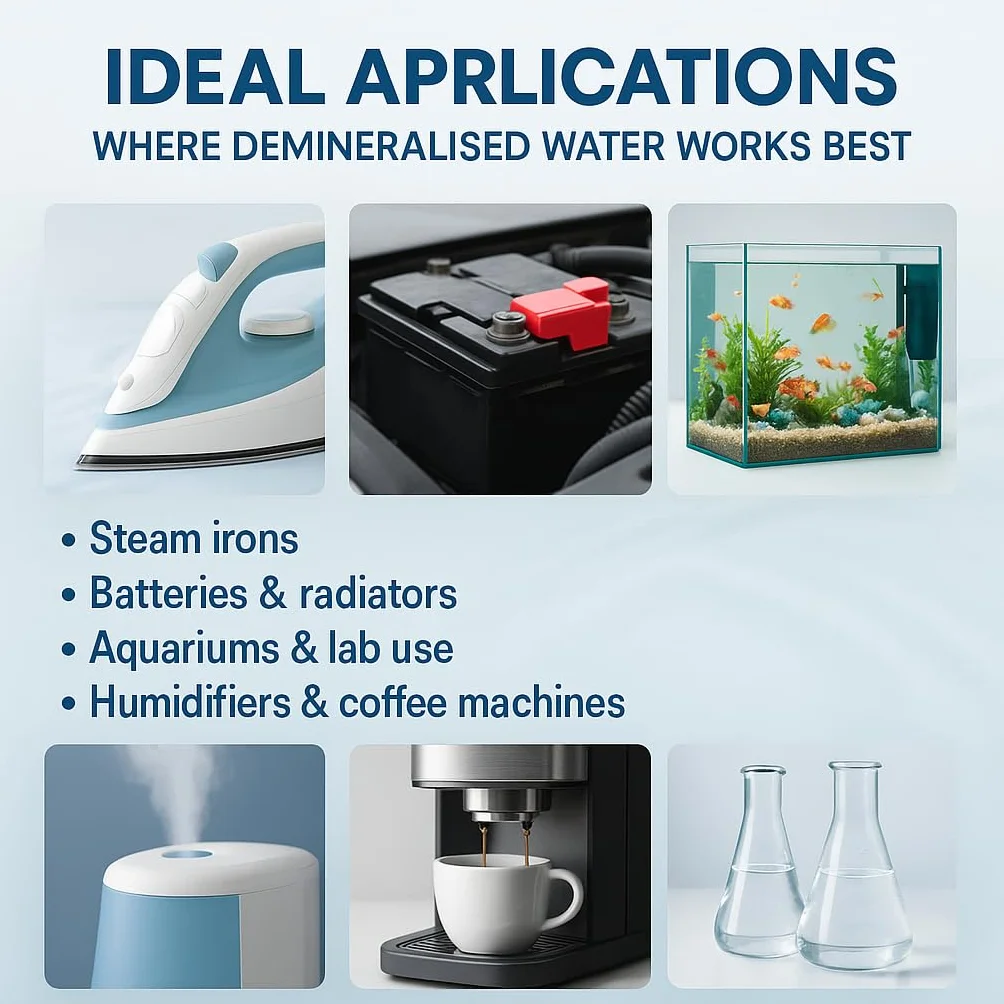 GiDeli Agua desmineralizada 20L agua destilada para planchas, baterías, radiadores, humidificadores, acuarios y laboratorios agua sin cal, inodoro, transparente
