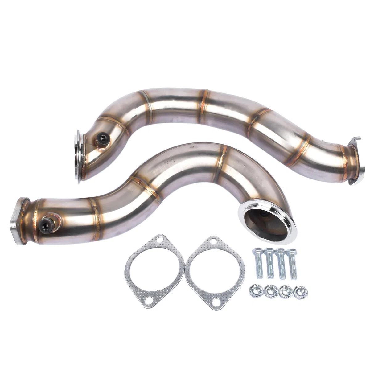 Downpipes de acero inoxidable 76 mm Compatible con N54 135i / 335i 3.0L Twin Turbo 2007-2010 GLOSSY AUTO PARTS