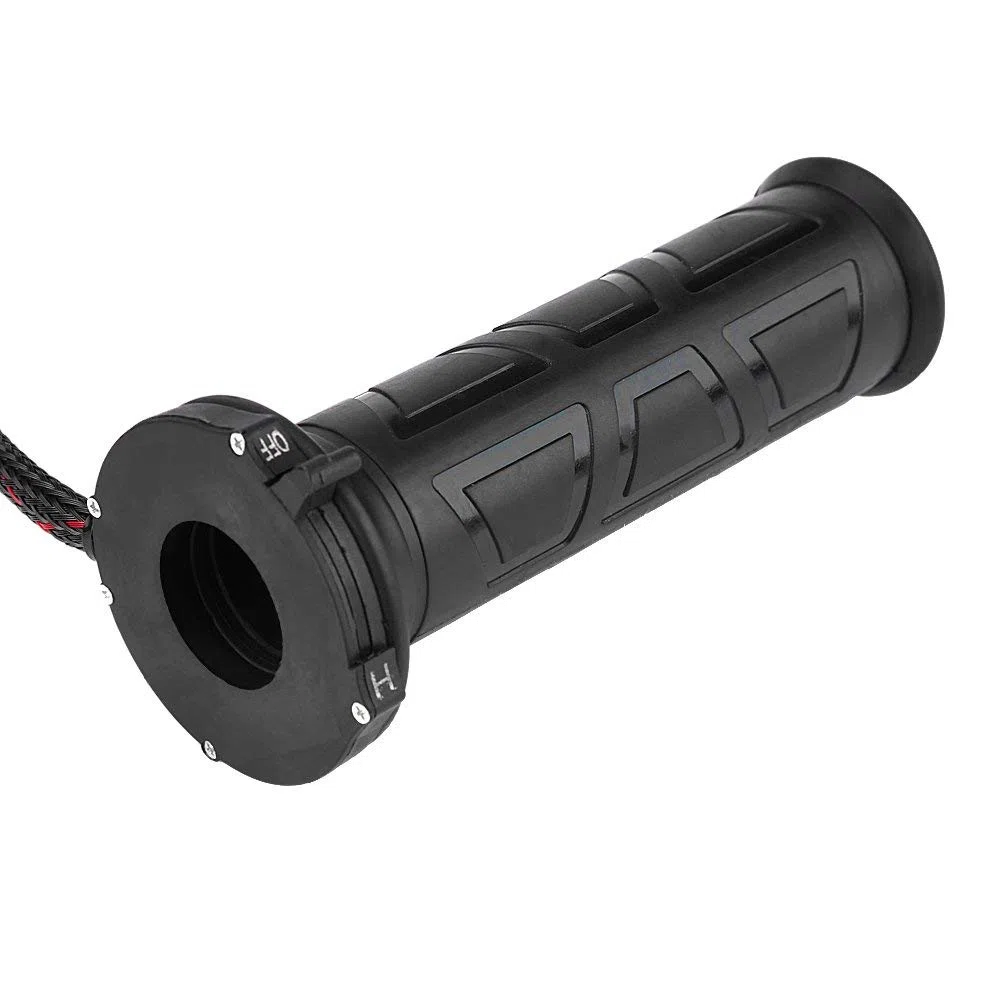 EVGATSAUTO Empuñaduras eléctricas calientes, 1 par de 22 mm (7/8 pulgadas) de potencia ajustable (12 W-24 W) Empuñaduras eléctricas calefactadas Manillar caliente caliente para motocicleta Negro