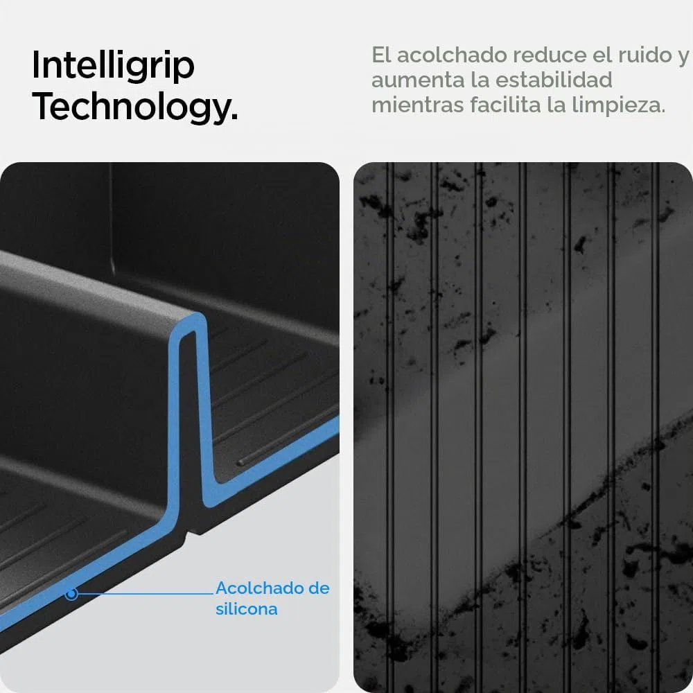 Spigen Tesla Model Y 2026 Juniper (Solo Premium & Performance 2025 2026) y Model 3 Highland (Standard, Premium & Performance 2024/25/26) Non-Slide Center Console Bandeja Organizadora Accesorios