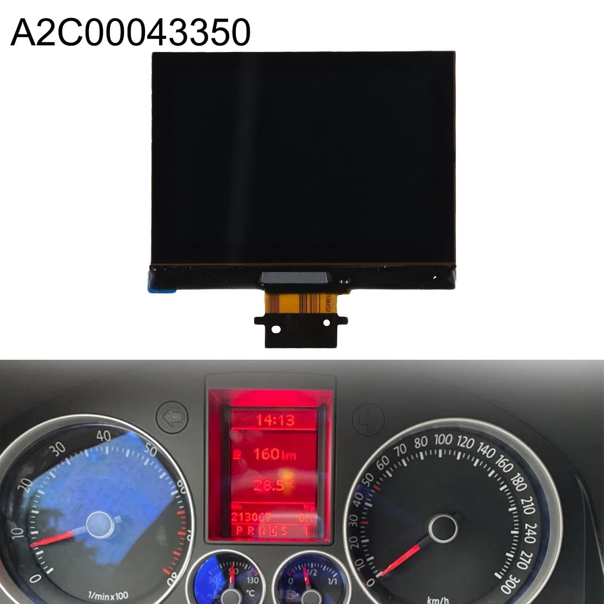 Pantalla LCD de instrumento para A2C00043350 para Golf para Passat para B6 2003-2009 para Magotan para Eos para asiento, reemplazo de pantalla del salpicadero del coche