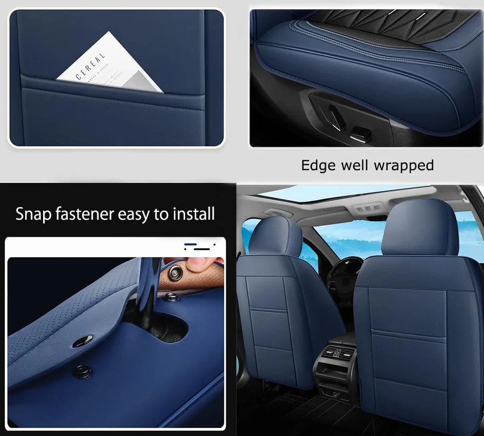 Fundas de asiento de coche de ajuste universal para Mazda CX 5 Audi TT MK2 Hyundai Accent Passat B7 Mazda 6 GH Juego de protección Fundas de asiento de piel de napa premium