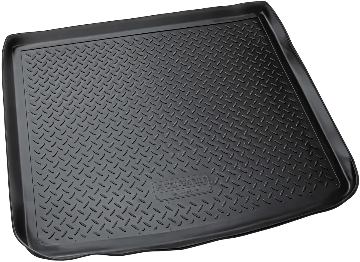 Recambo Juego de Alfombrillas de Goma y Bandeja para Maletero para VW Touareg I | Tipo 7L | 2002 2010 100% Alfombrillas para Coche y Maletero de TPE Antideslizante Negro