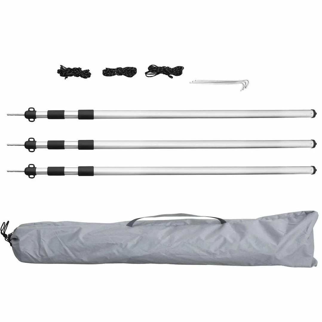 your GEAR toldo para caravanas Lona para caravanas 3 x 2,4 m Techo Solar para Remolque Incl. Postes Impermeables 5000 mm