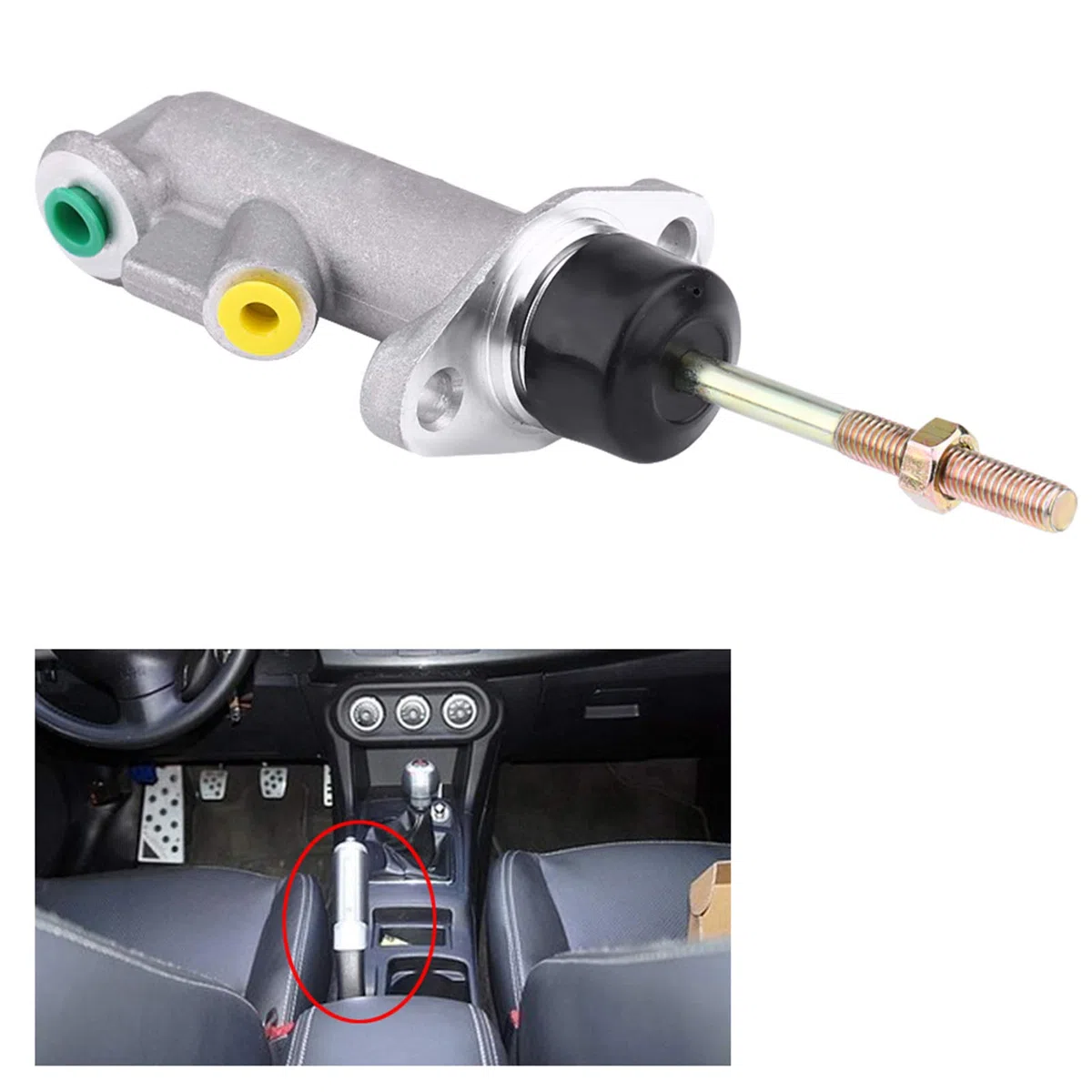 Embrague de Freno de Carreras, Cilindro Maestro, Rosca Hidráulica, Bomba de Freno de Mano de Aleación de Aluminio, Embrague de Freno de Coche, Cilindro Maestro de 0,75 Pulgadas,
