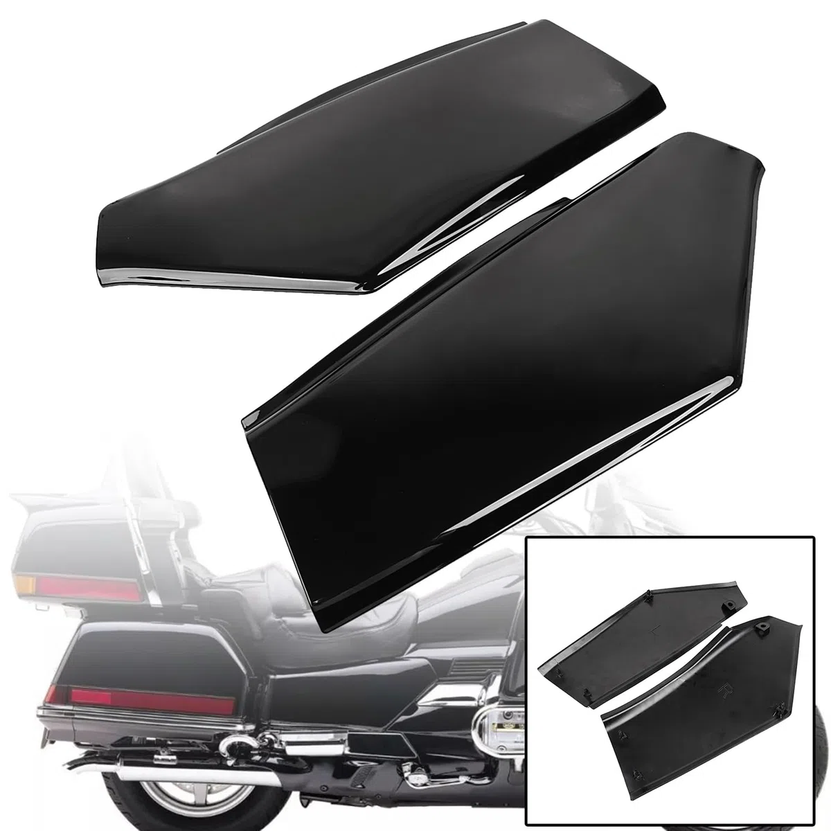 Cubierta del panel de corte lateral Negro brillante Para H-onda GL1500 Goldwing GL1500SE GL1500A 1988-2000