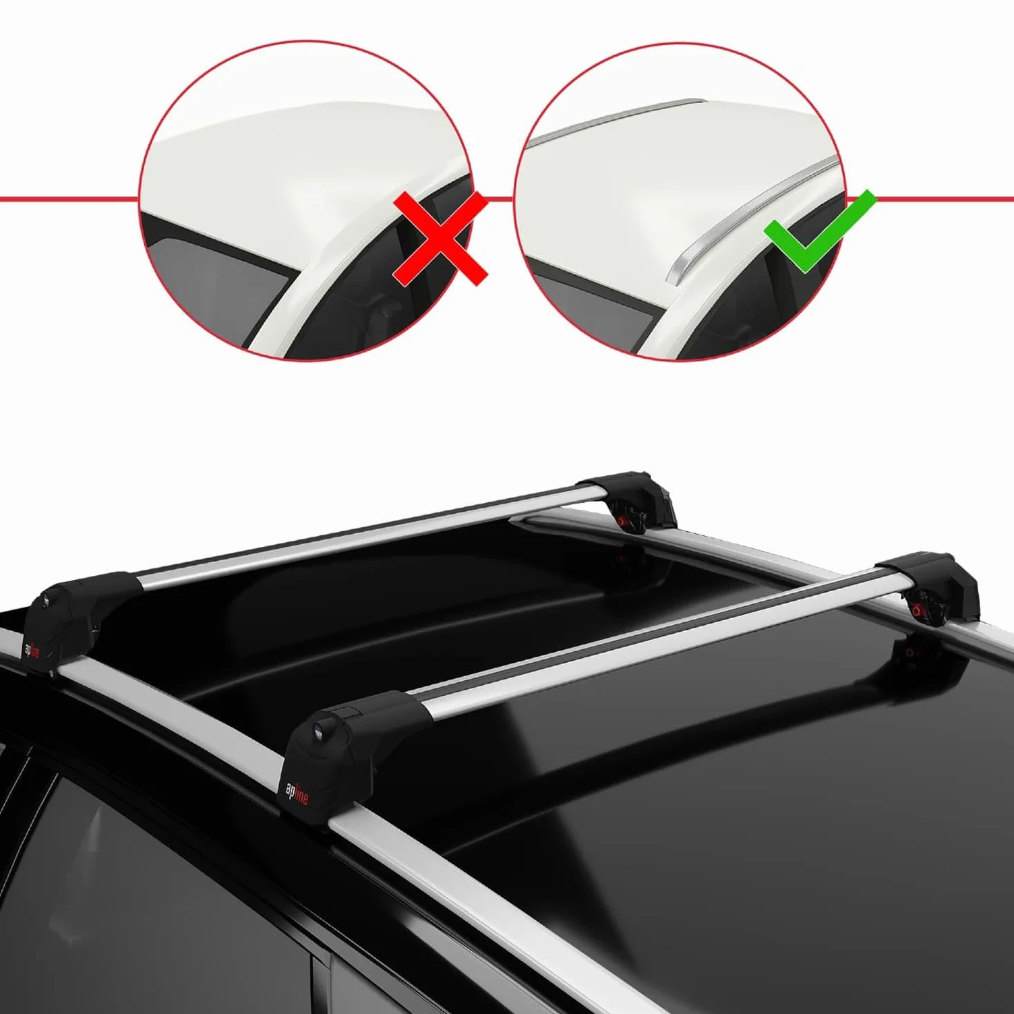 Compatible con Mercedes EQA (H243) 2021-2026 Modelo Ace-2 Barra de Techo Auto Portaequipajes Barras Transversales Gris Aluminio 2 Barras