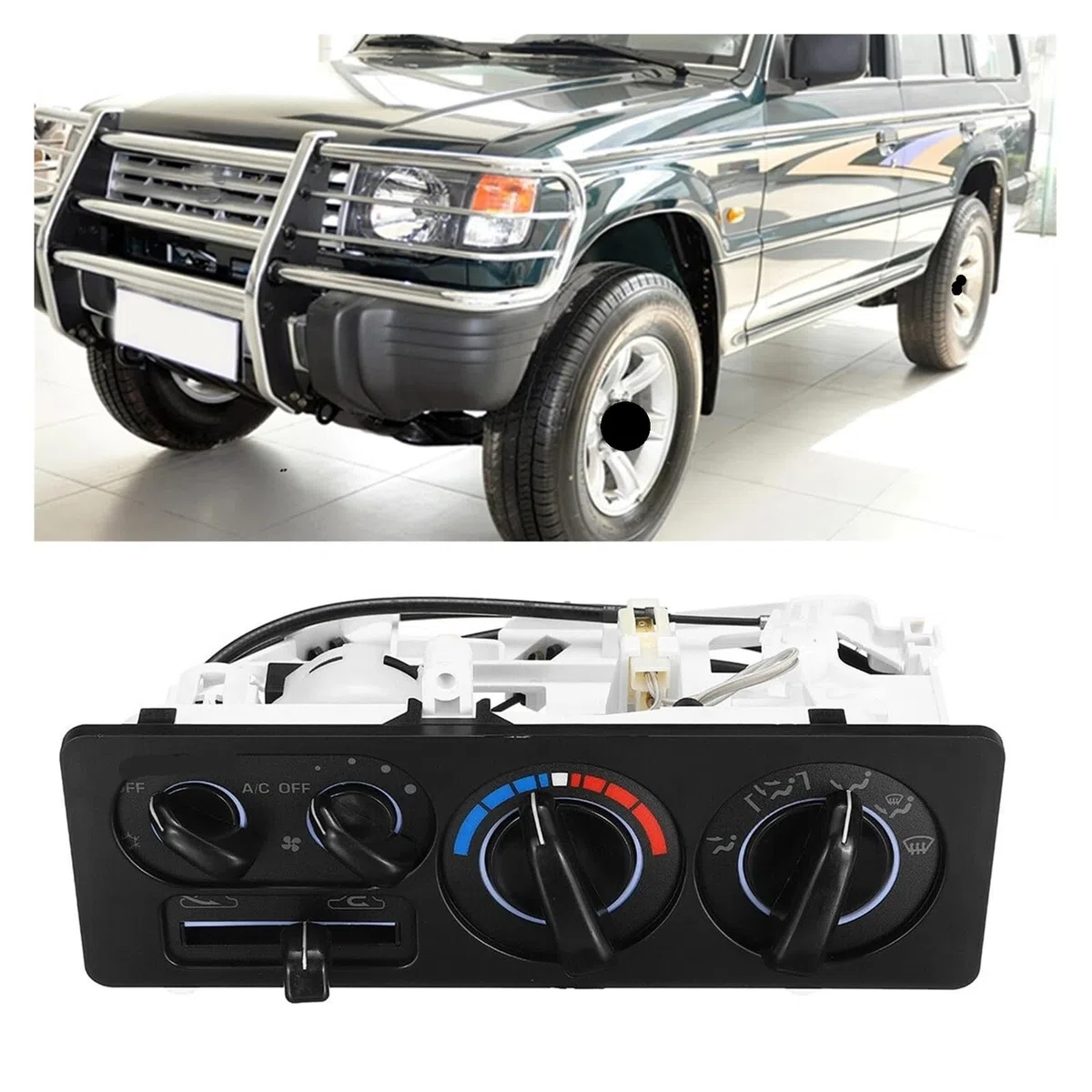 Panel de interruptores de control de climatización y calefacción compatible con Mitsubishi Pajero Montero V31 V32 V33, botón de control de aire acondicionado delantero