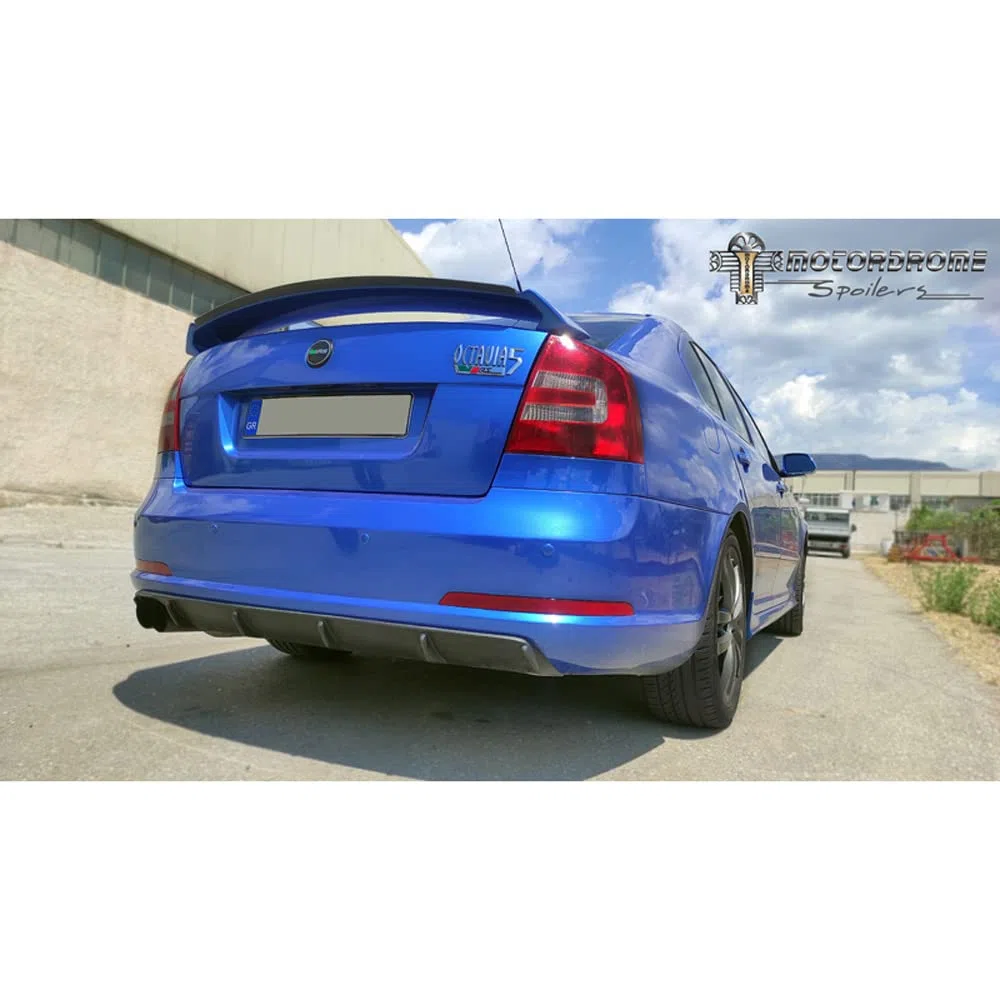 Falda de Parachoques Trasero (difusor) Compatible con Skoda Octavia II RS Sedan/Kombi 2004-2008 (ABS)