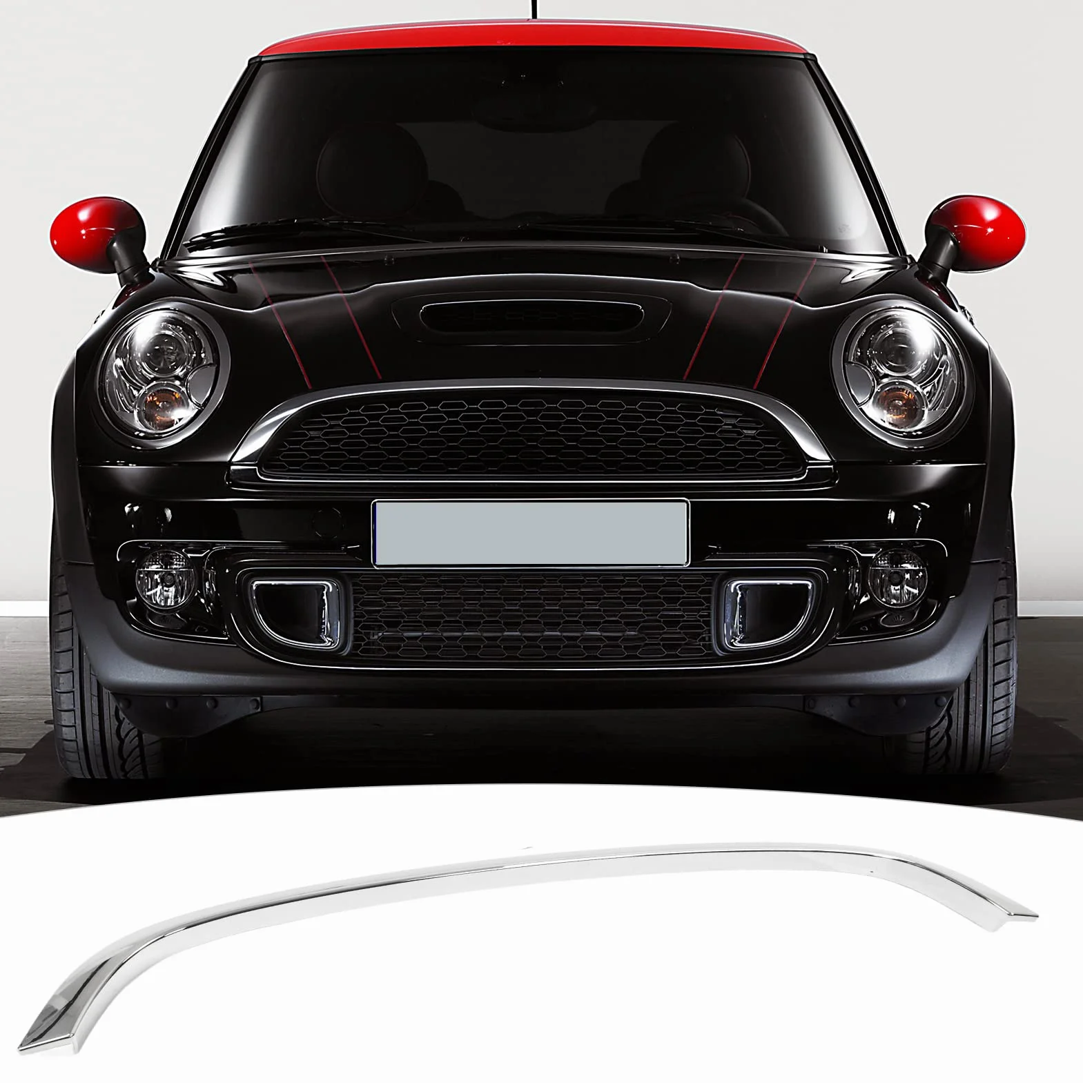 Acouto Embellecedor Envolvente de Parrilla Capó 51132751040 para R55 R56 R57 R58 R59 S JCW, Premium AB 2007 Embellecedor de Parrilla de capó 2007 51132751040 de Mk2 Clubma Ll Envolvente de