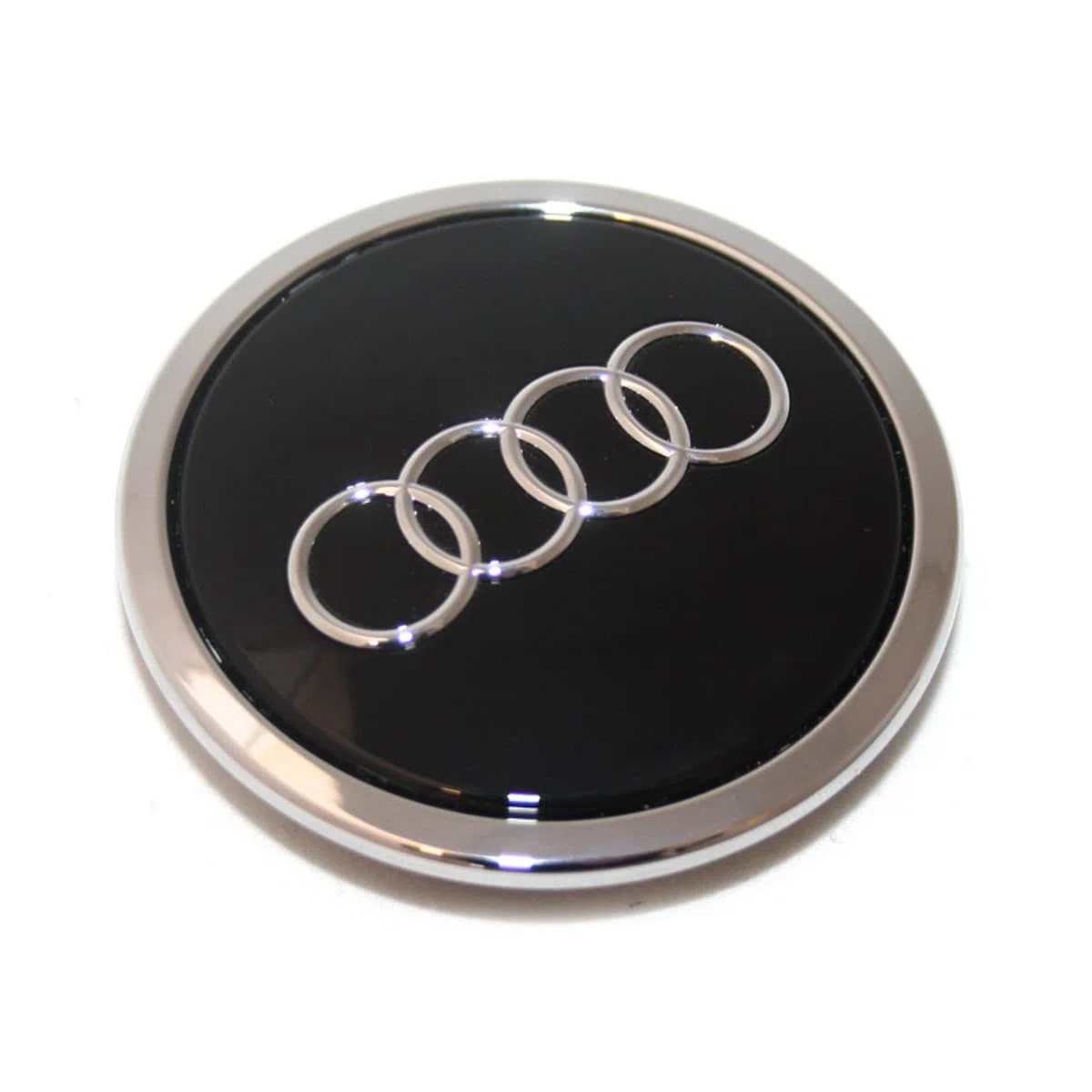 Audi – Chapa de Adorno Original Audi, Tapa para Llantas de Color Negro Brillante