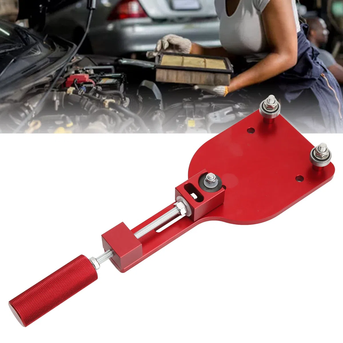 Cortador de Filtro de Aceite KIMISS, Aleación de Zinc de Alta Eficiencia 77750 Fácil de Operar para un Rango de Corte de Filtro de 2-3/8 a 5 Pulgadas (Rojo)