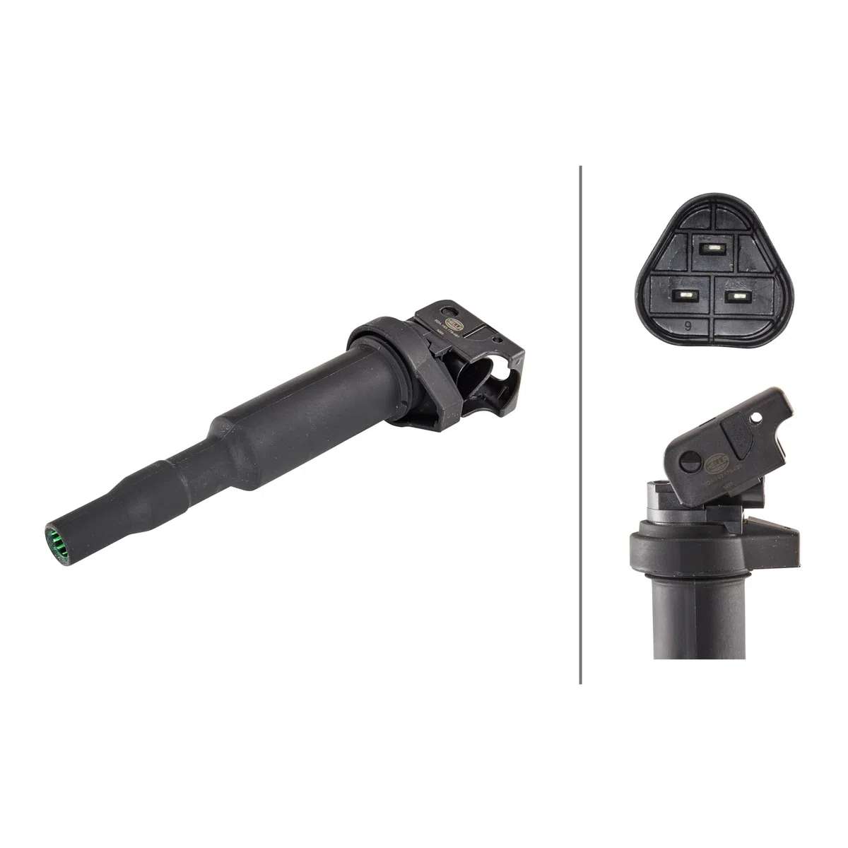 HELLA 5DA 193 175-491 Bobina de encendido - 12V - 3polos - Bobina de encendido cavidad bujía - enchufado