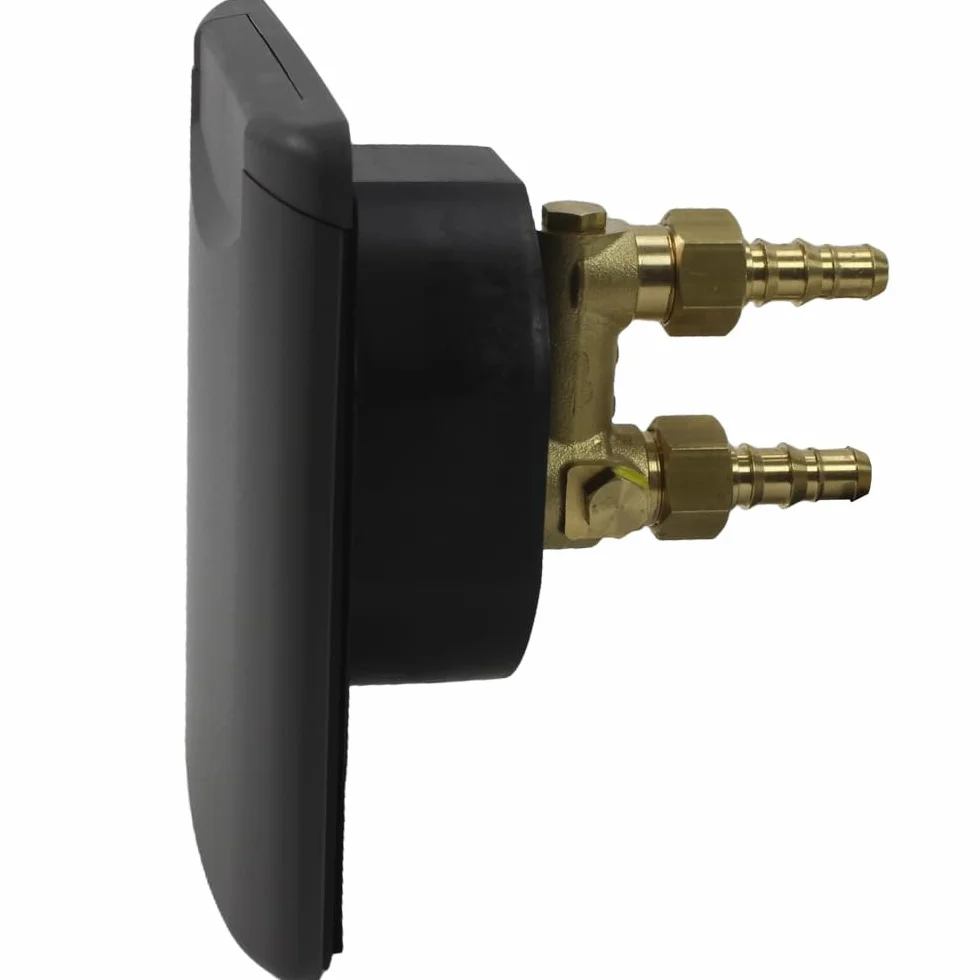 Generisch ABL - Toma de agua para exteriores, manguera de ducha para autocaravana, caravana o caravana, grifo mezclador + interruptor, color gris
