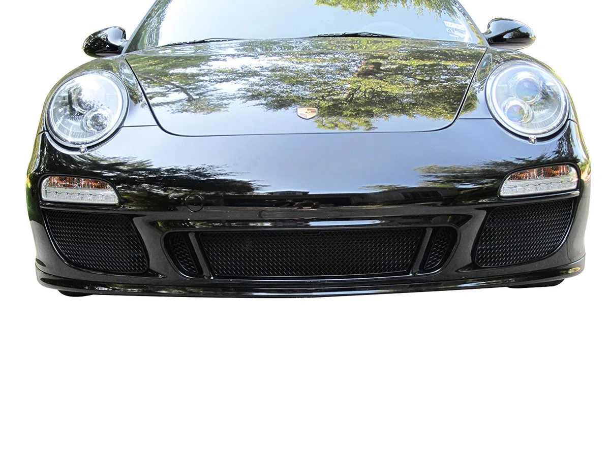 Zunsport Compatible con Porsche Carrera 997.2 GTS - Conjunto de parrillas delanteras - Acabado negro (De 2009 a 2012)
