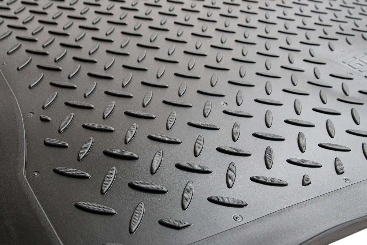 Recambo Juego de Alfombrillas de Goma y Bandeja para Maletero para VW Touareg I | Tipo 7L | 2002 2010 100% Alfombrillas para Coche y Maletero de TPE Antideslizante Negro