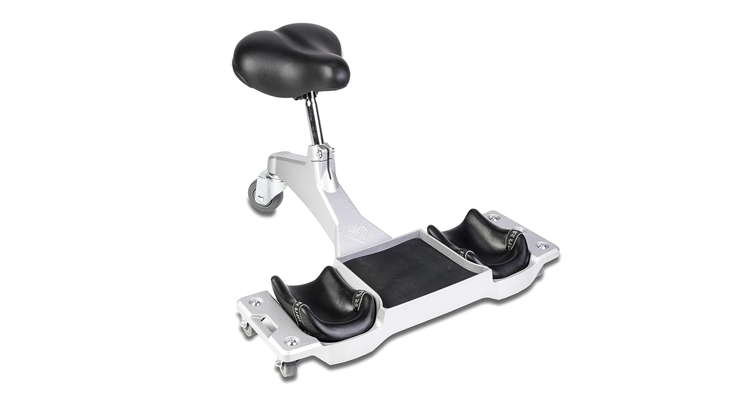 RUBI | Asiento Ergonómico Profesional SR-1 con Ruedas | Equipamiento de Seguridad Protección con Rodilleras Substituibles | Chasis Aluminio, Alta Resistencia y Estabilidad