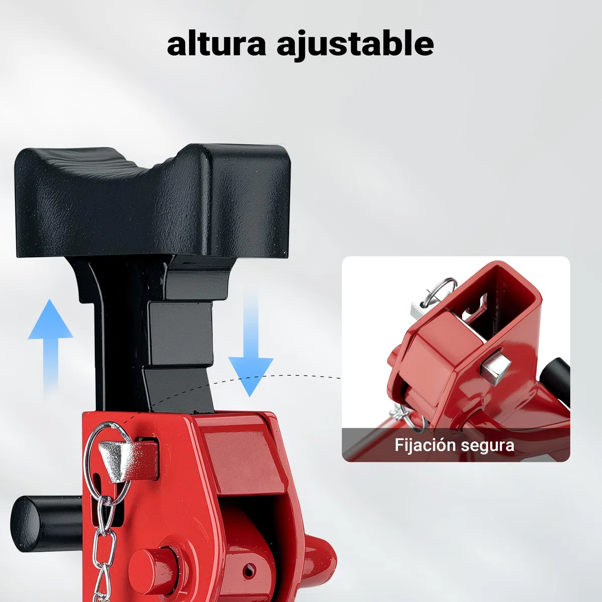WilTec Set de 2 caballetes para Coches Altura Ajustable 41-58 cm hasta 6 toneladas Soportes de Gato Eje de Coche con Doble Bloqueo de Seguridad, Base Amplia Cubierta de Goma Antideslizante