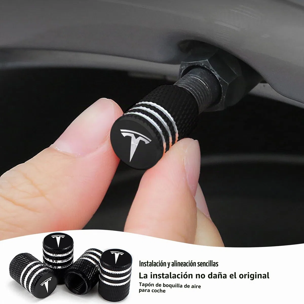 Juego de tapacubos Tesla LEKEFETO Center para Model 3 y Y, Accesorios, tuercas de rueda con logo Tesla