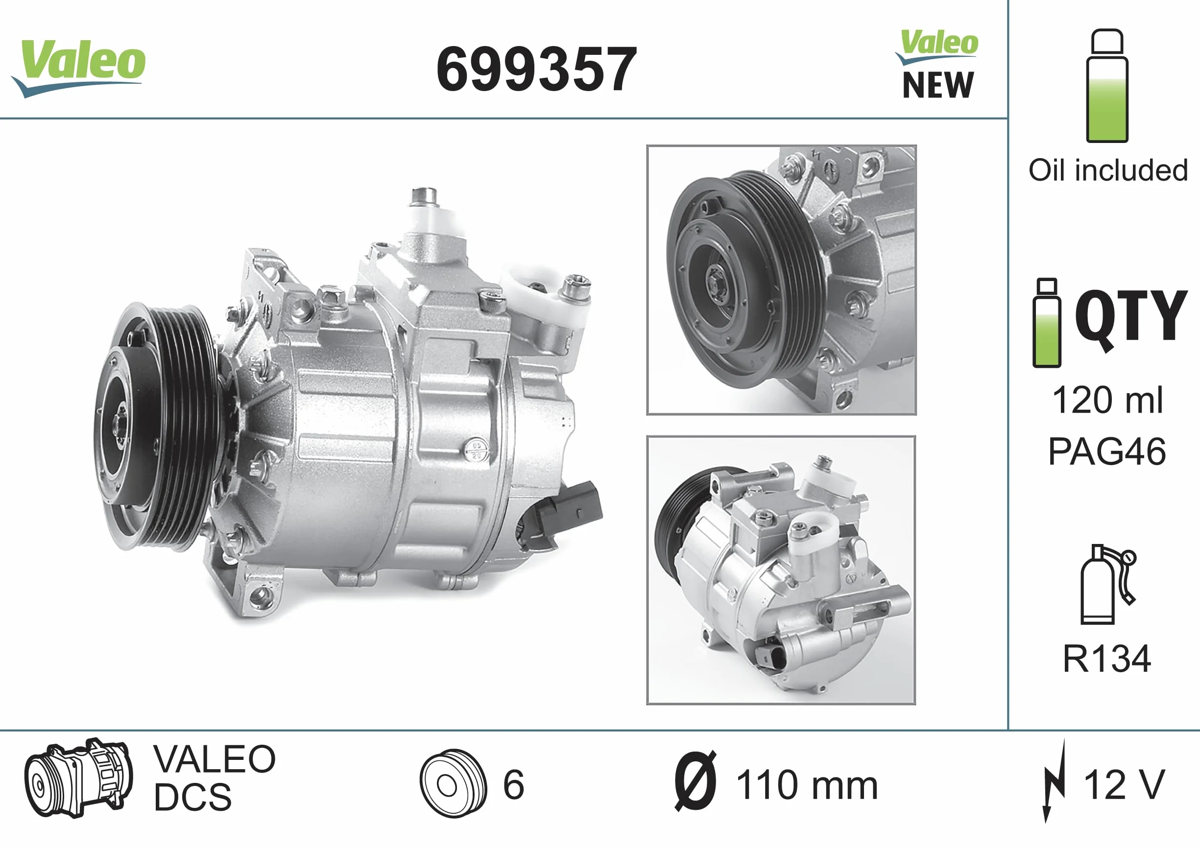 VALEO Compresor, Aire acondicionado 699357