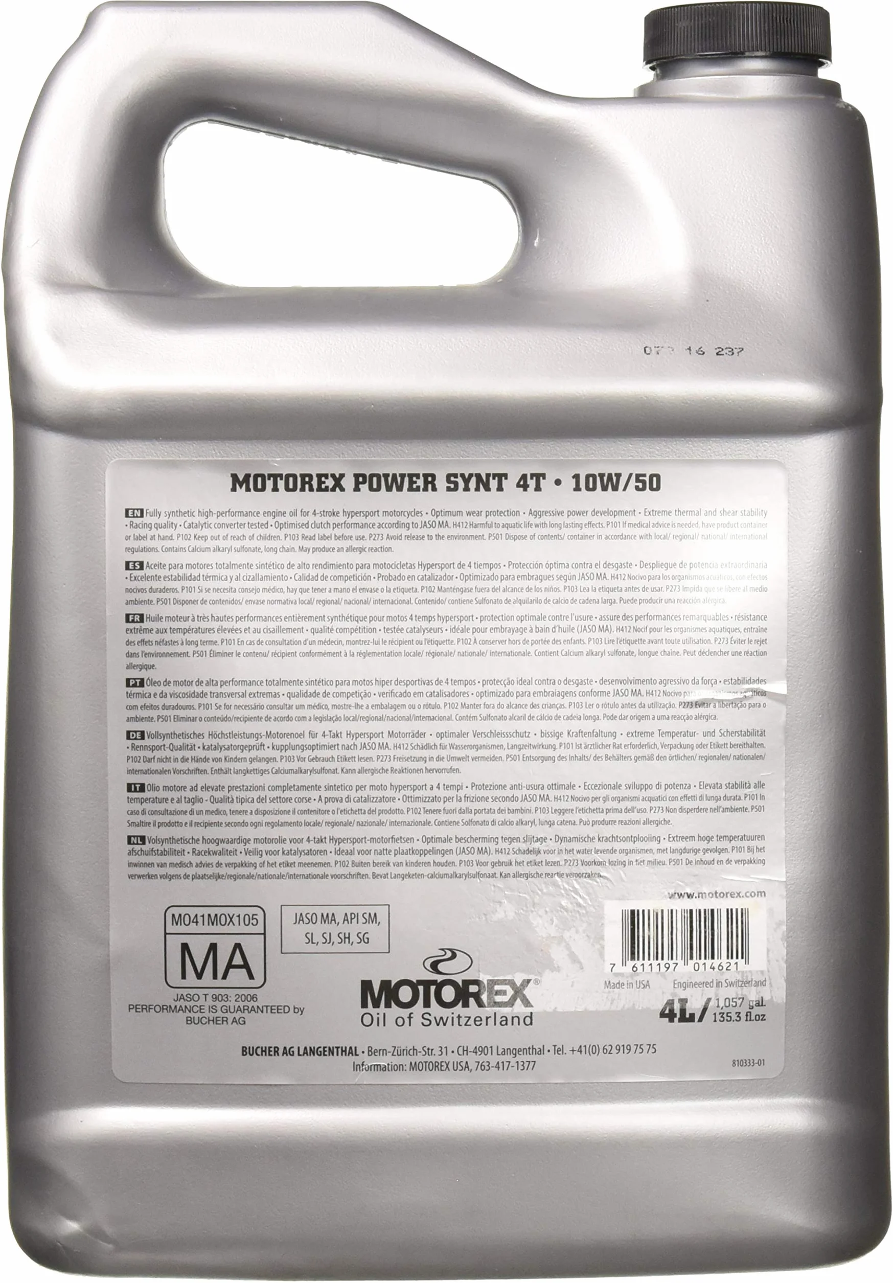 Motorex Power - Aceite de Motor sintético (SAE 10W/50, 4 l)