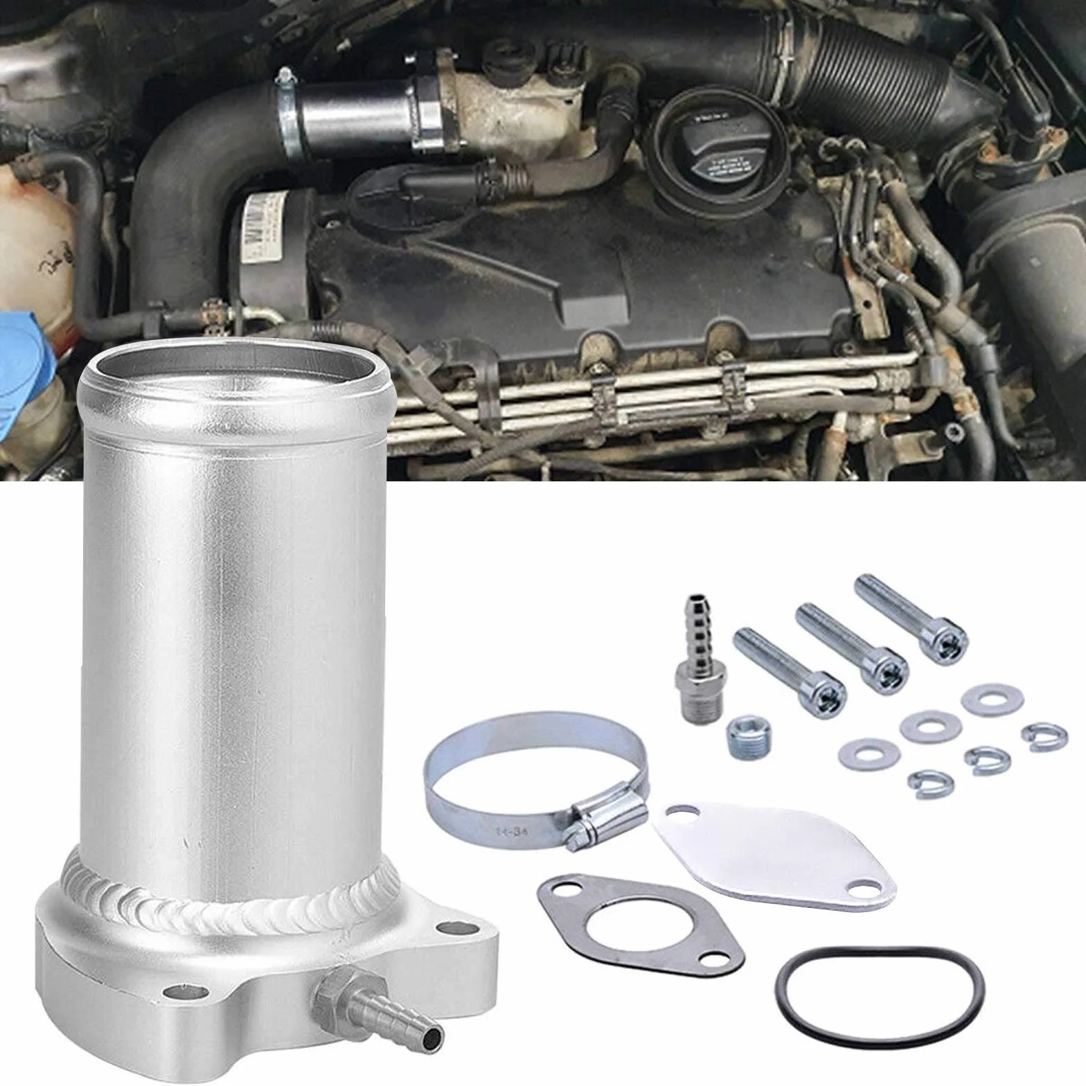 Válvula EGR, tubo de repuesto de válvula de 57 mm para kit de eliminación EGR 1.9 TDI 130/160 CV Diesel