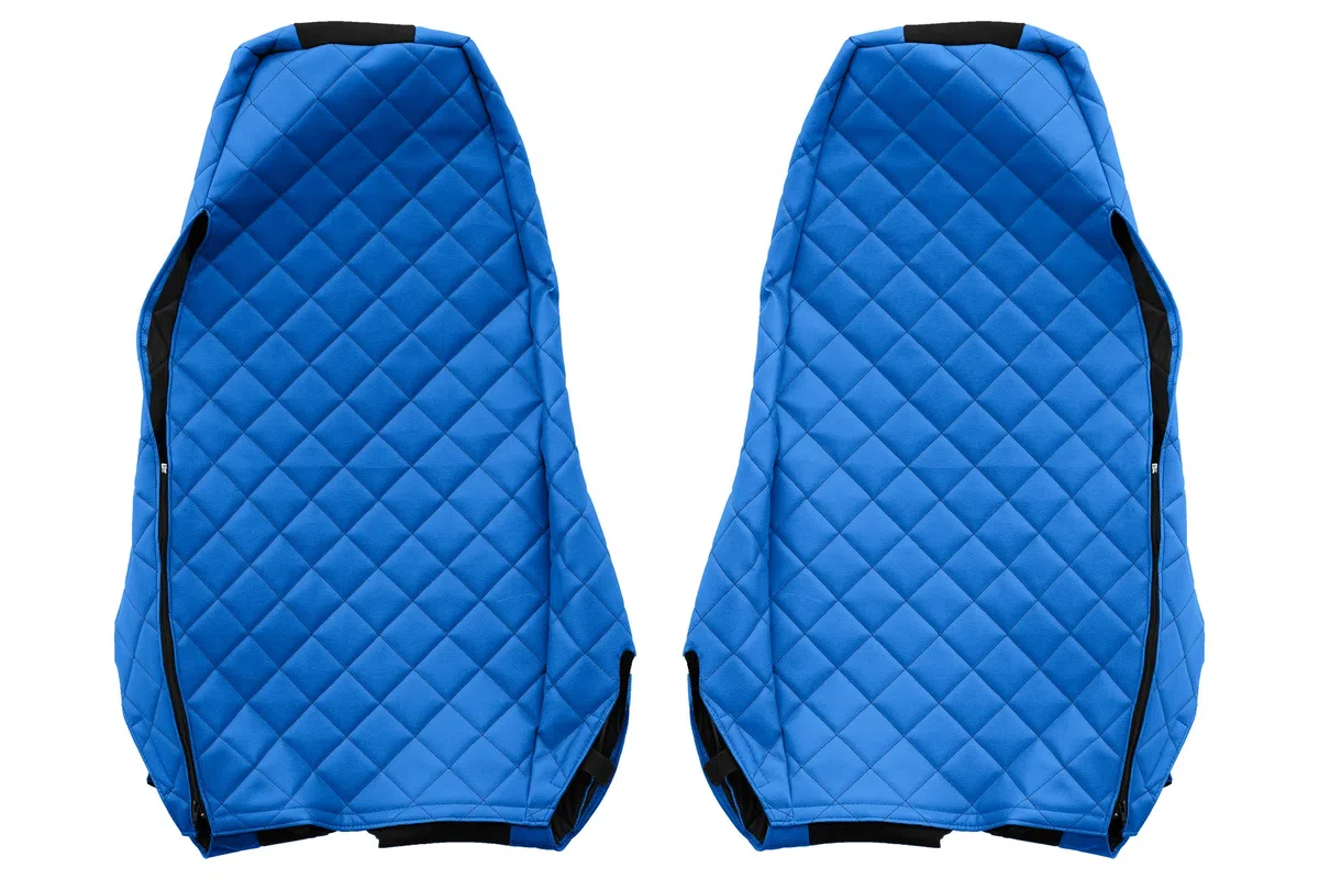 F-CORE Fundas Asiento camión Compatible con Scania S NEXTGEN R NEXTGEN 01.17- Conductor Integrados Pasajero Integrados Asientos estándar Azul