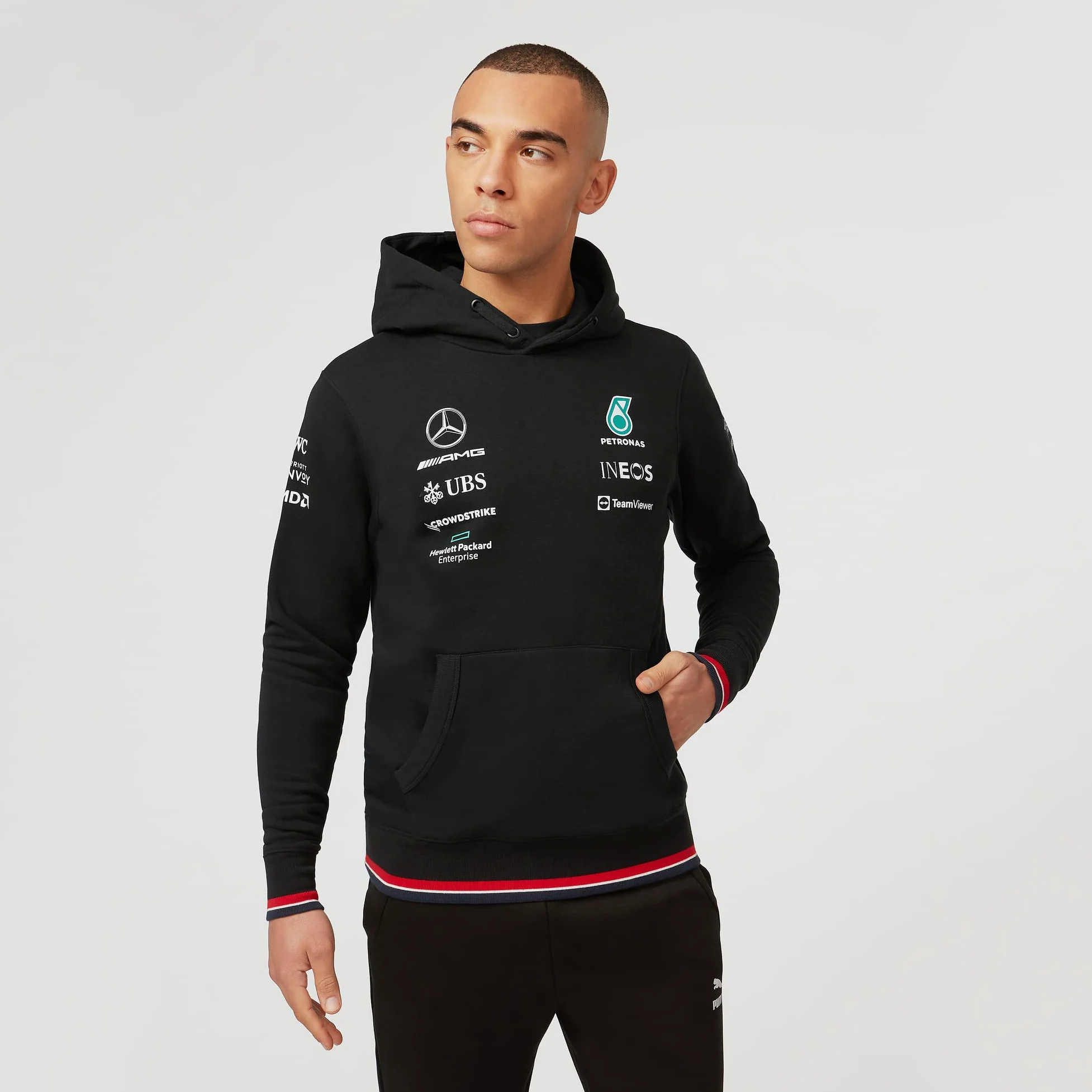 AMG Formula One Team - Colección Oficial de artículos de Fórmula Uno - Sudadera del Equipo 2022 - Negra - Hombre - XXL