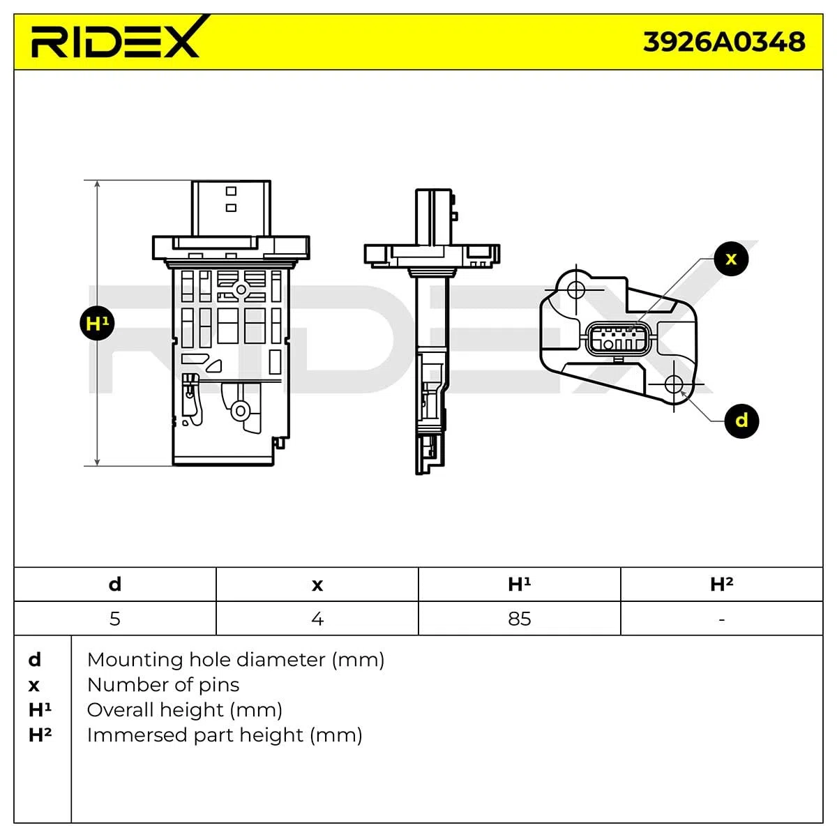 RIDEX MEDIDOR DE MASA DE AIRE 3926A0348