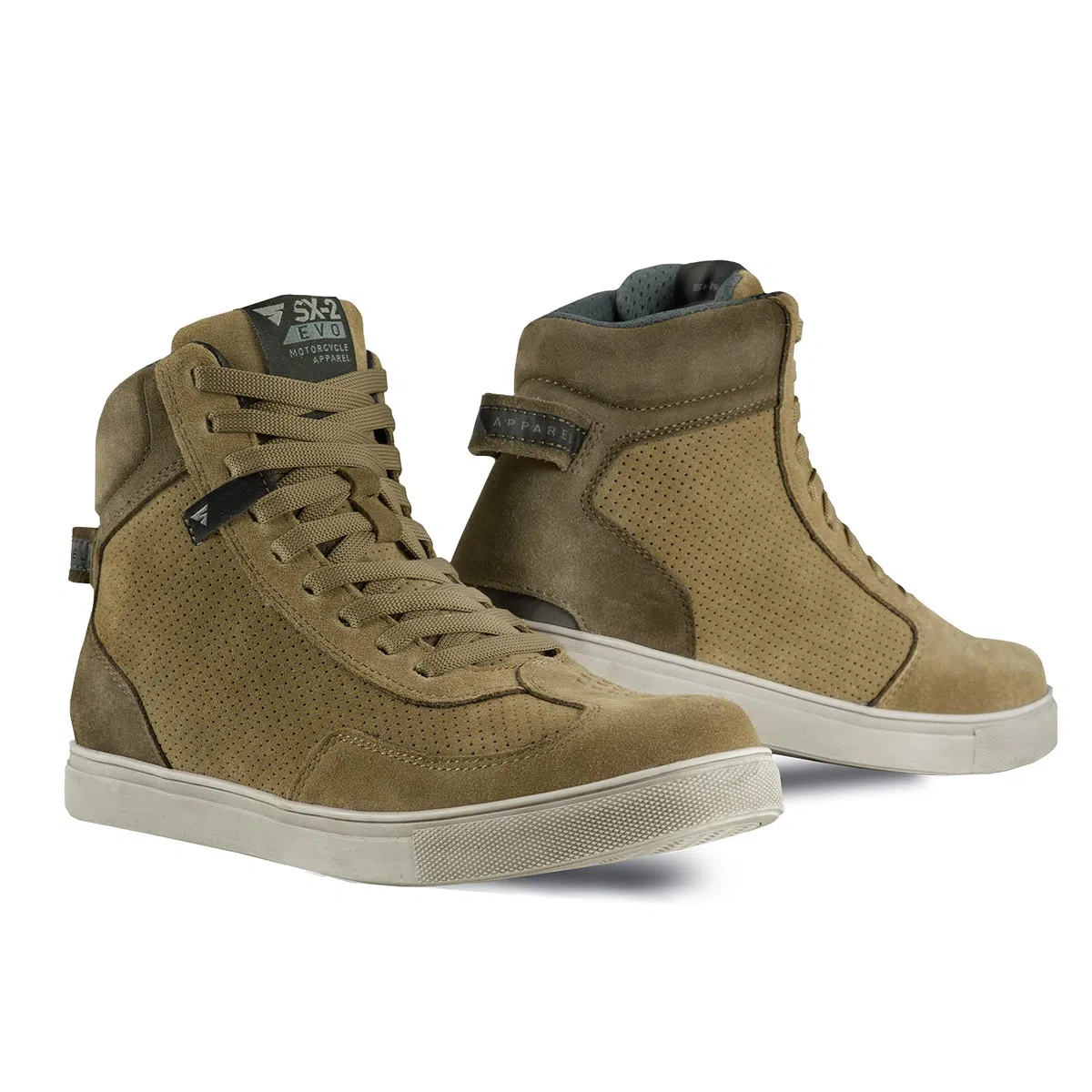 SHIMA SX-2 EVO Botas Moto Hombre - Zapatillas Moto de Cuero, Transpirables, Reforzados con Soporte el Tobillo, Suela Antideslizante, Almohadilla el Engranaje (Marrón, 45)