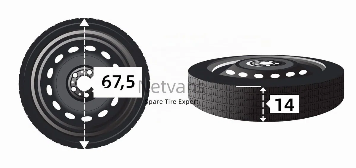 BMW Rueda de Repuesto de 19" Galleta Compatible con X1 F48 125/70/R19 (Solo Rueda)