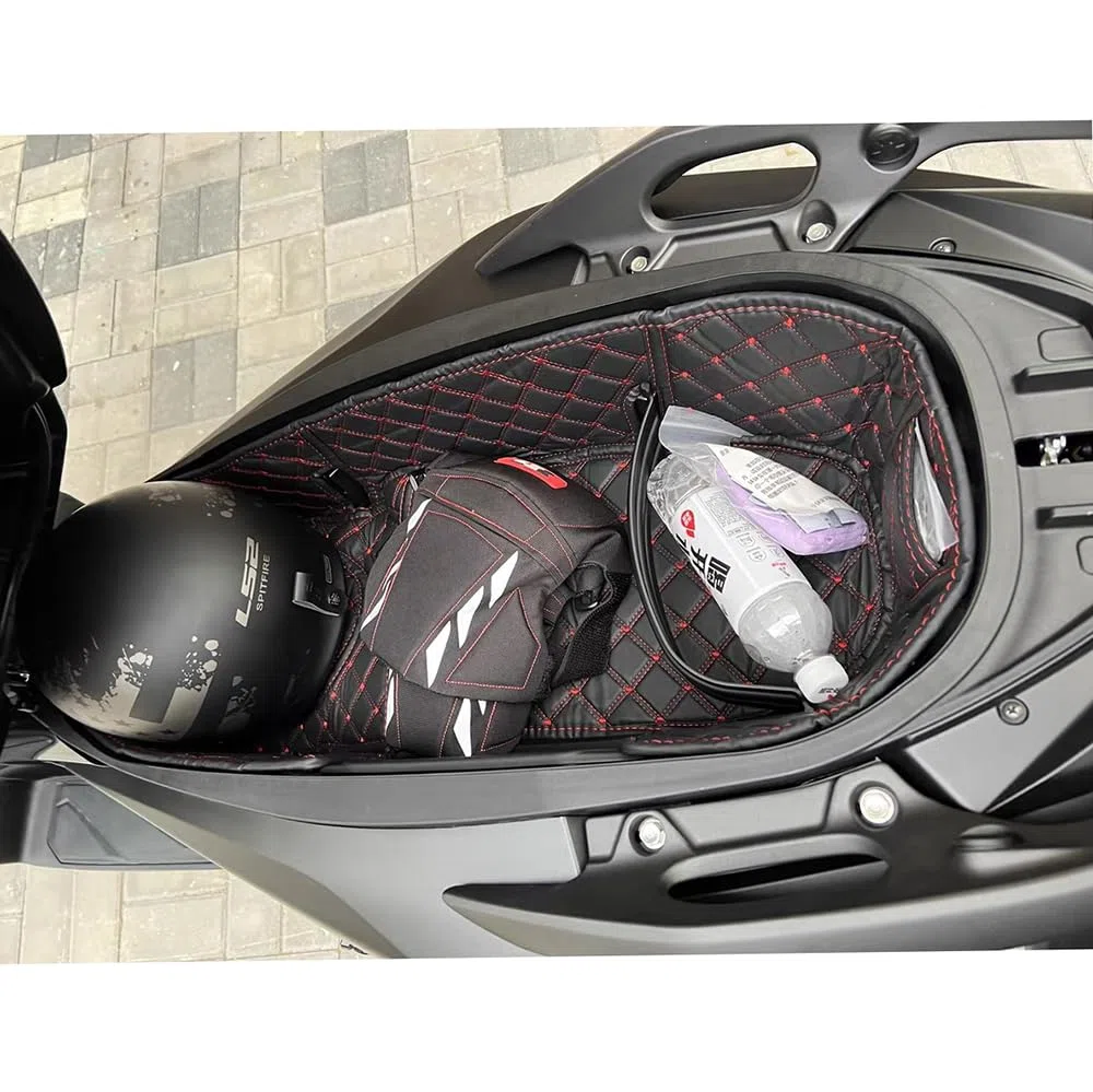 Motocicleta para fuerza350 Fuerza 350 250 300 ADV350 NSS350 Fuerza300 Accesorios de Almacenamiento del Asiento del Tronco Funda Cojín de Equipaje Cargo Box Felpudo (Rojo)