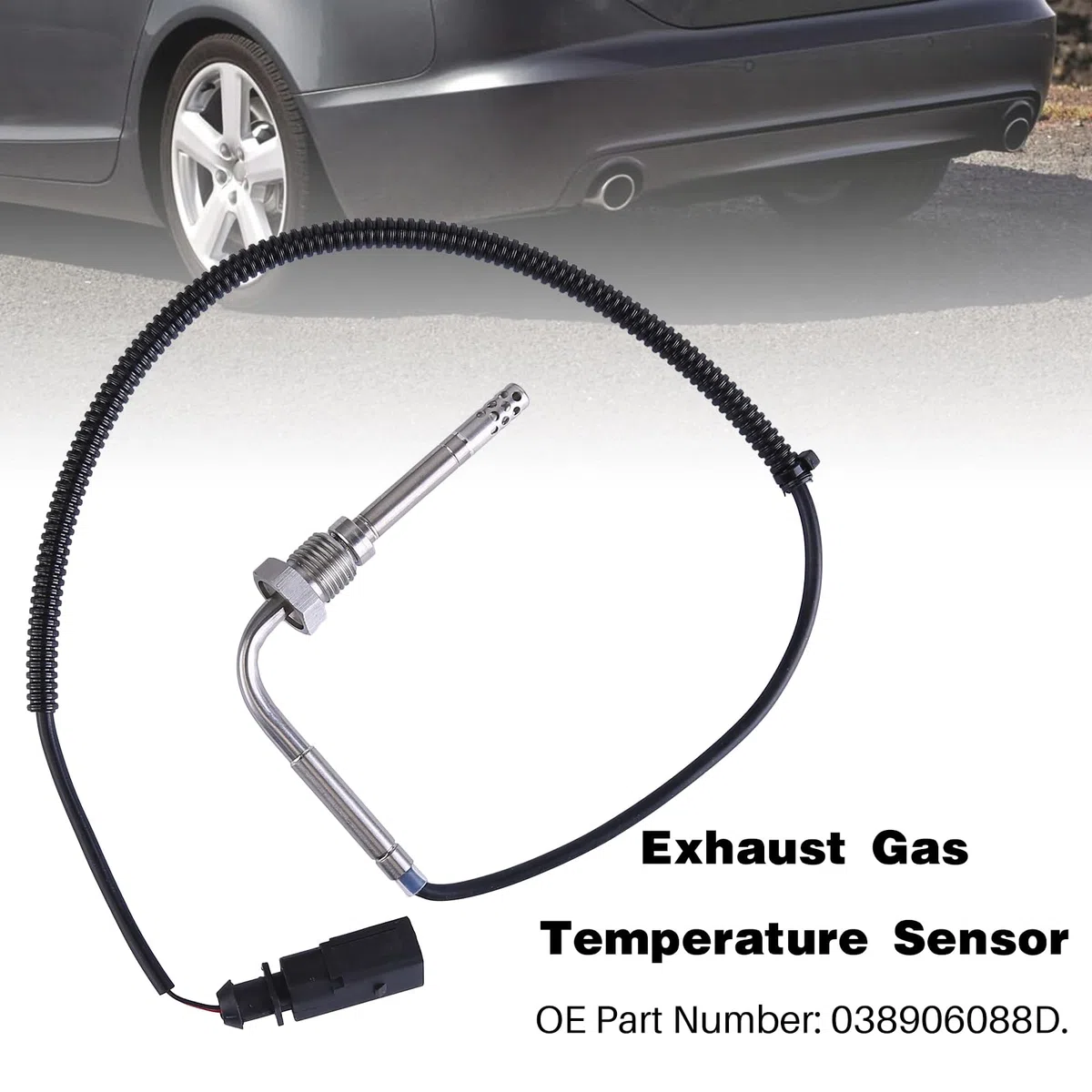 Sensor de temperatura de los gases de escape Sensor de temperatura 038906088D Compatible para 2.7 3.0 A6 (4F,C6) hasta Bj.03/2008