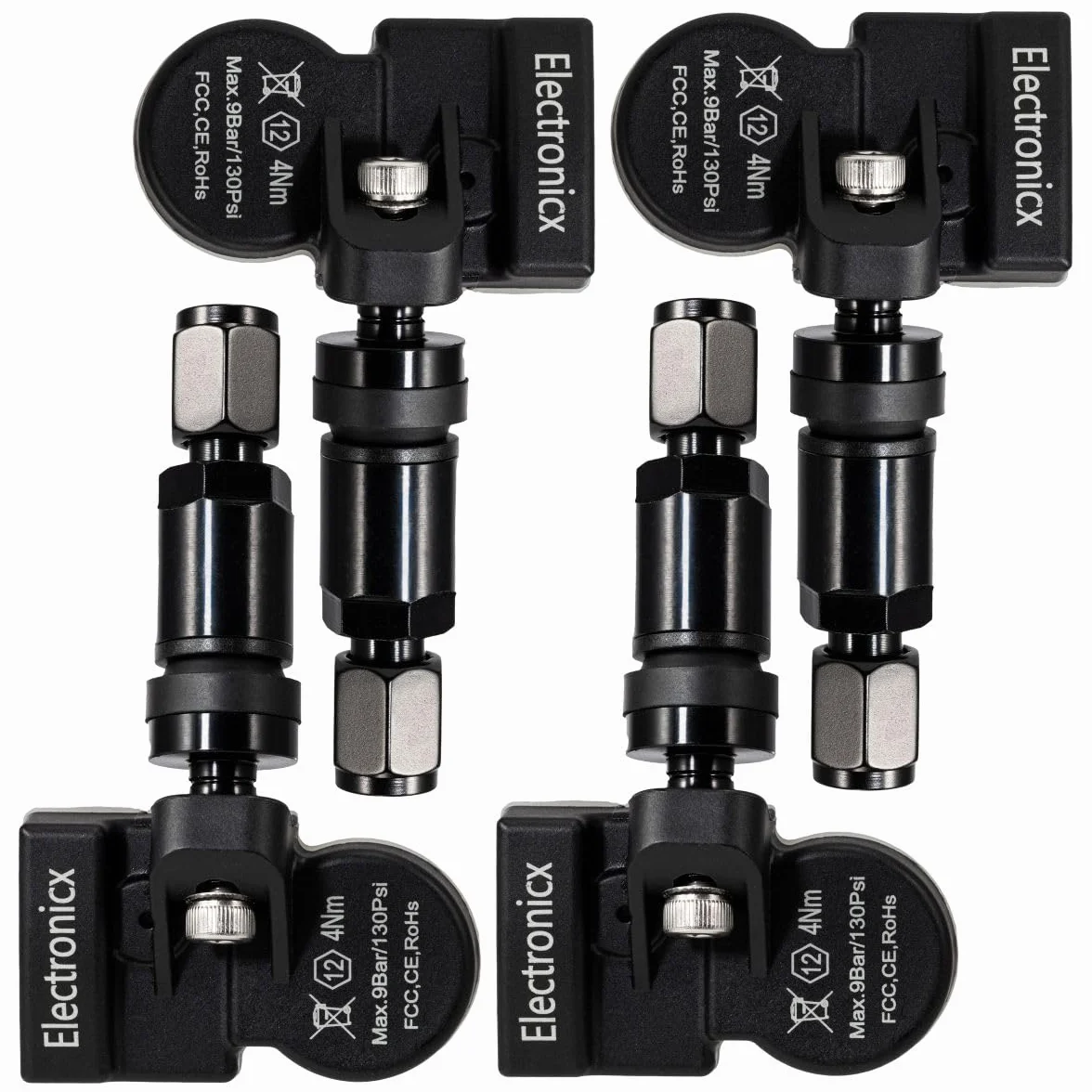 4 x TPMS Sensor Monitor Presion Neumatico Coches Medidor Ruedas, compatible con 718 911 991 GT3 Cayenne Sensor de Control de Presion OENumero 5Q0 907 275 / 5Q0 907 275 B / 9A7 907 275 02 hasta 300km/h