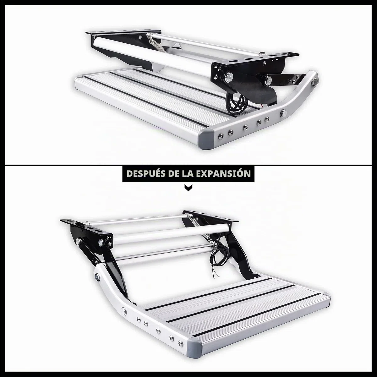 Pedal de Autocaravana Manual Plegable único Pasos con luz LED, Escalera, Pedal telescópico Antideslizante, para Autocaravana, Caravana