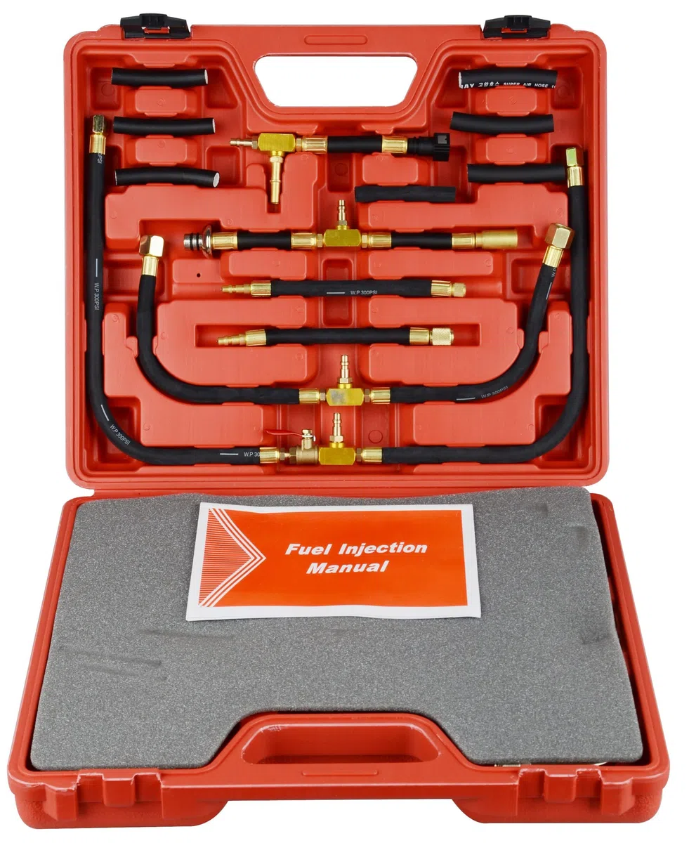 DAYUAN 0-140 PSI Probador de presión de gasolina Kit de herramientas de medidor de presión de inyección de combustible