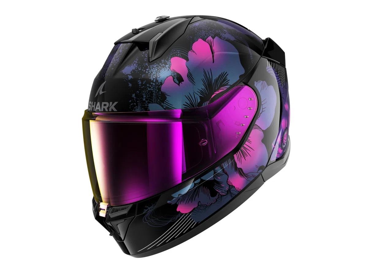 SHARK, Casco de moto integral D-SWKAL 3 MAYFER, Black violet glitter KVX, M