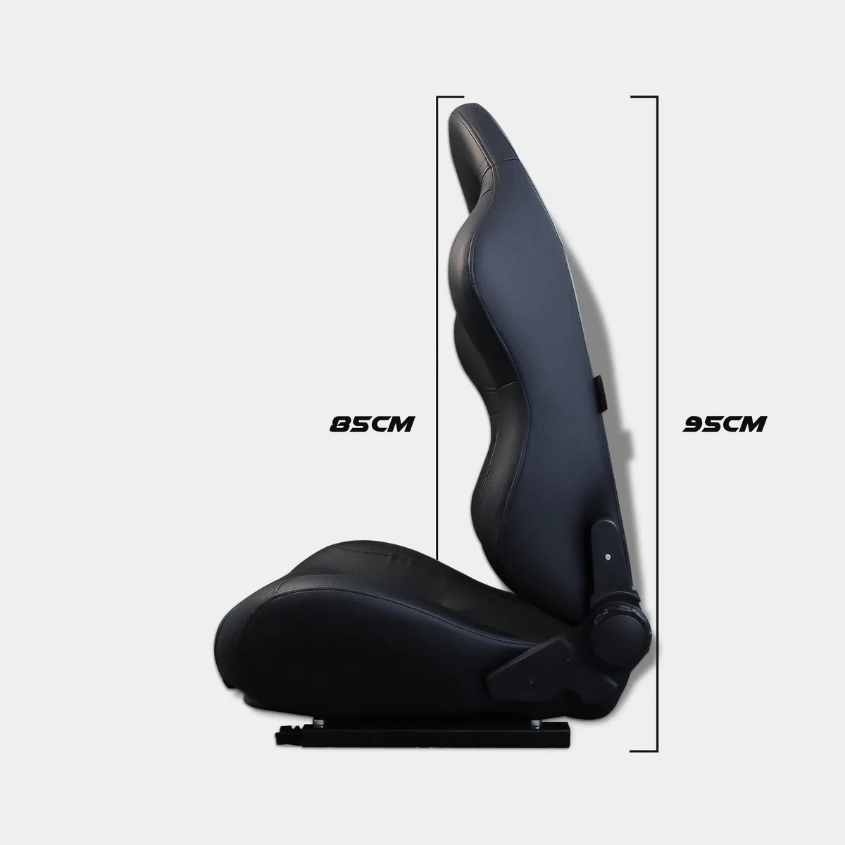 MODAUTO Asiento Deportivo Coche,Semibaquet Ajustable,Adaptable para Coches,Ríeles Incluidos,Conductor y Pasajero,para Coche y Simulador,Modelo N400, Negro,Una Unidad. (N400 Uni)