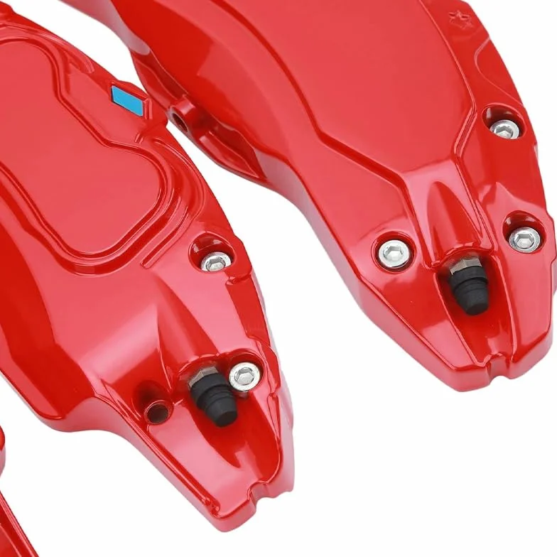 4 Piezas Cubre Pinza Freno Coche para Audi Q3 2019-2024, 3D Cubierta Cubo Rueda Cubierta Freno, Cubierta De Pinza De Coche Rojo