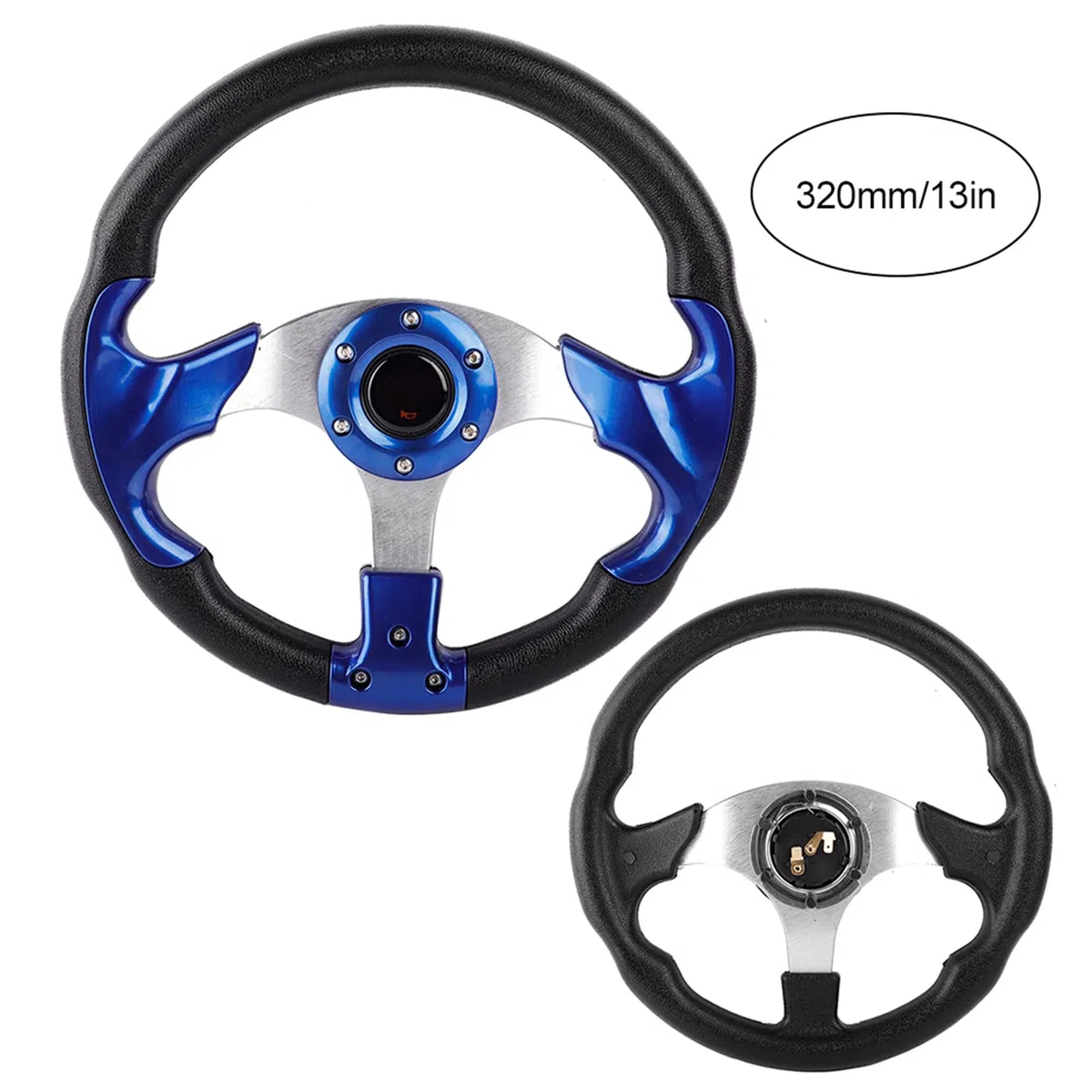 13in 320mm Volante Universal PU Cuero Coche Sport Racing Drift Volante Azul