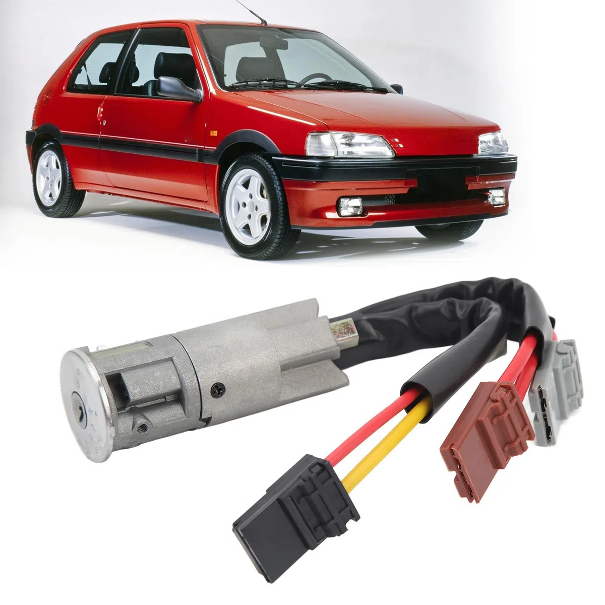 Qiilu Cerradura de Cilindro de Dirección de Encendido con Llaves 252521 Reemplazo para AX Berlingo Evasion Jumpy Saxo Xsara Reemplazo para Berlingo