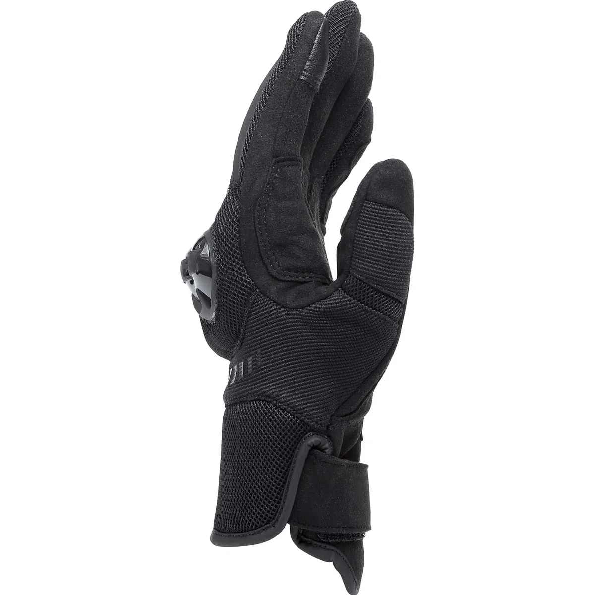 Dainese - Mig 3 Air Tex Gloves, Guantes Moto Hombre de Cuero, Sensor de Pantalla Táctil, Touchscreen, Palma Reforzada y Protectores de Nudillos, Elásticos y Transpirables, Negro | Ajustable