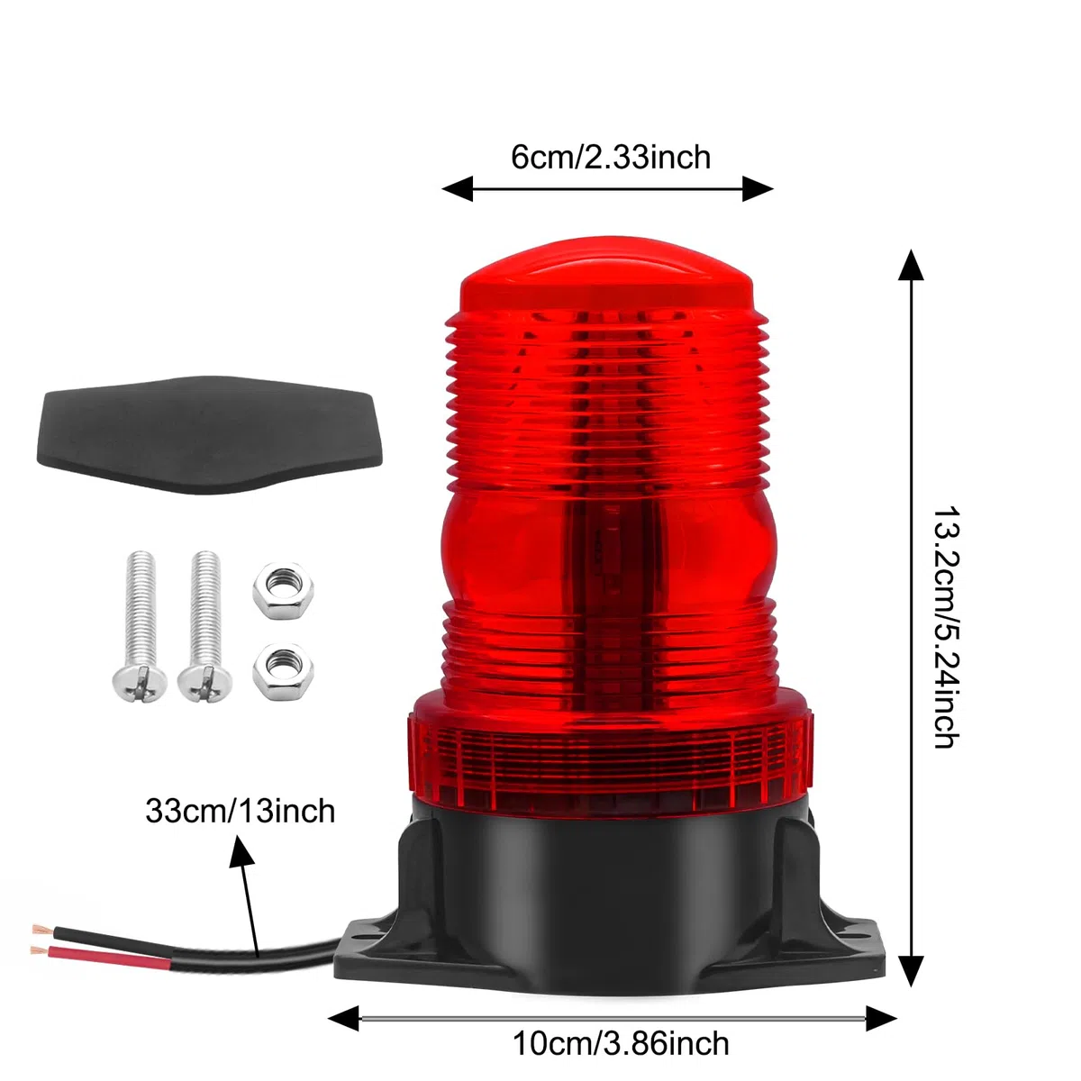 Biqing 1PC Luz de Baliza de Advertencia LED Rojo,30LED Luces de Advertencia Estroboscópicas 12V 24V Luz Rotativa de Advertencia Estroboscopica para Autobús escolar Tractor Excavadoras Camión
