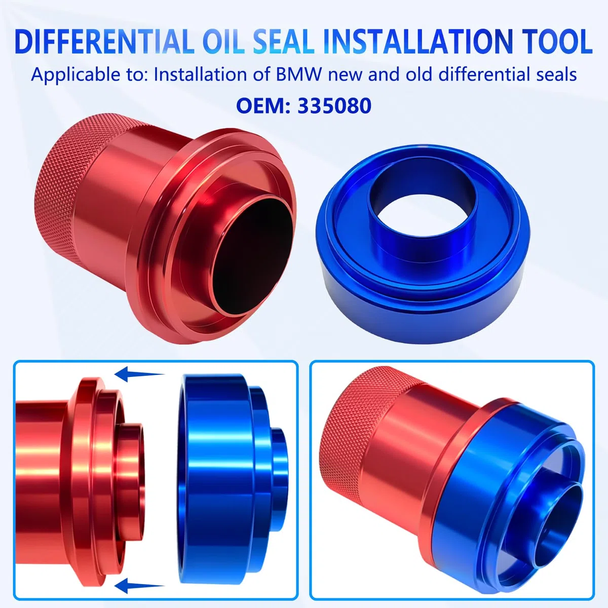 ZKTOOL Kit de herramientas para instalar y quitar diferenciales del eje de transmisión trasero, Compatible con BMW E70 E90 E91 E92 X3 X5 X6 RWD 4WD, Reemplaza 335040 335050 335060 335080 230020, con