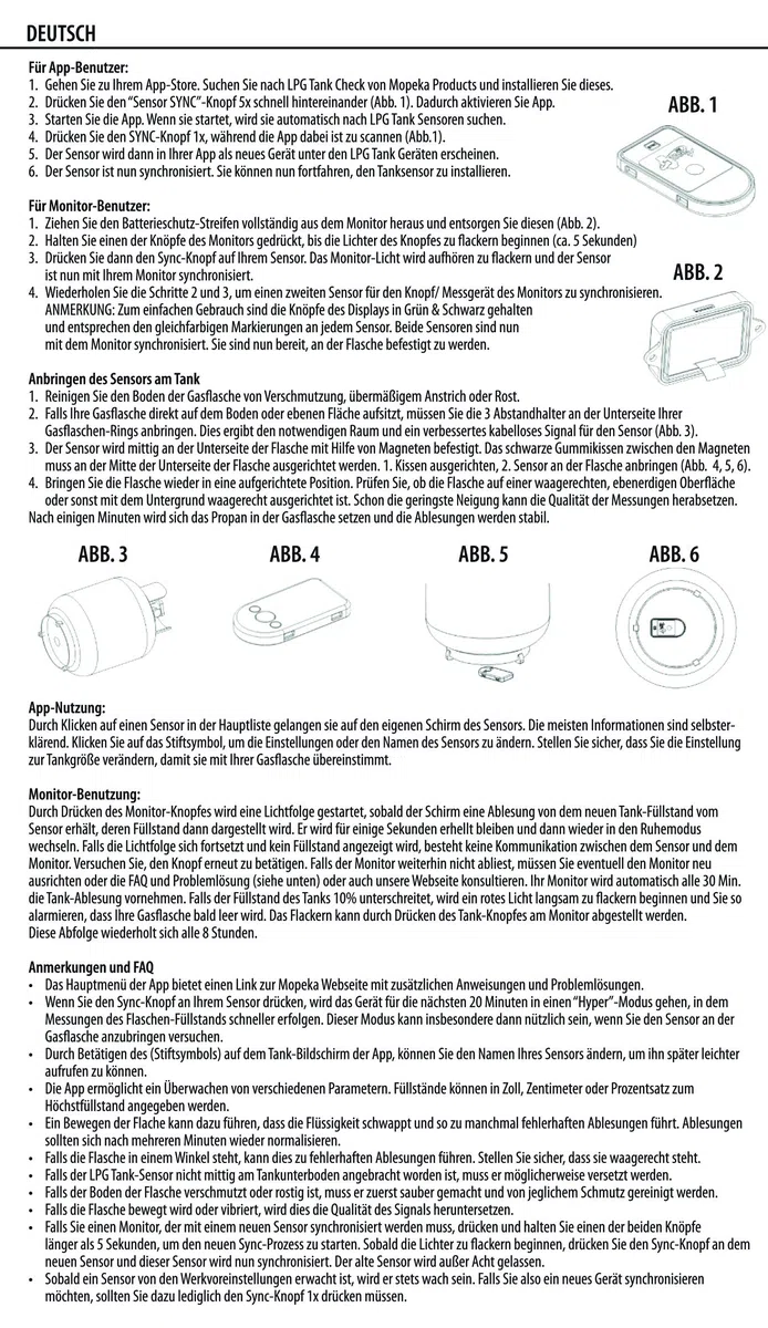 Indicador del Contenido de los Cilindros de Gas por MOPEKA Bluetooth - Indicador de Nivel para Camping y autocaravanas