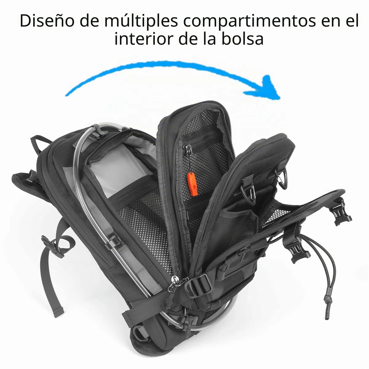 Rhinowalk Mochila para tanque de motocicleta, bolsa de agua separada, bolsa de lona con sistema Molle, se adapta a la mayoría de marcos de motocicleta de aventura y deporte