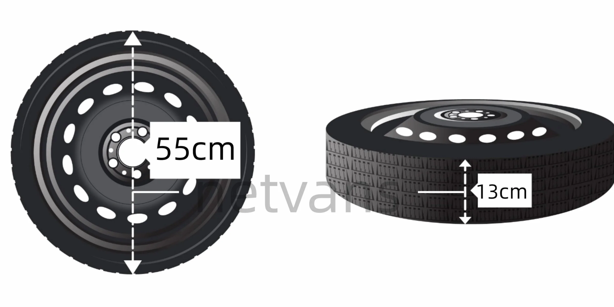 Rueda de repuesto de 15" 125/80 R15 compatible con SEAT IBIZA, LEON, TOLEDO, compatible con VW POLO, NEW BEETLE, FOX, compatible con @UDI A1